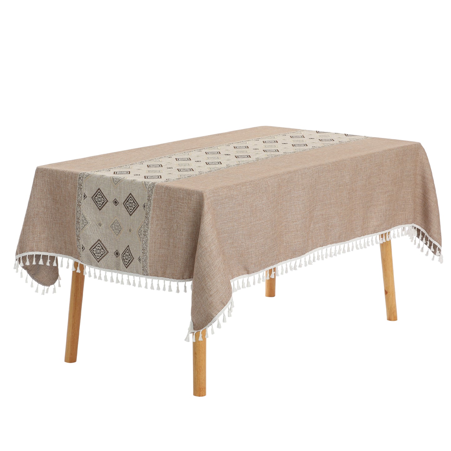 Mantel rústico rectangular de algodón y lino, impermeable, paquete de 1