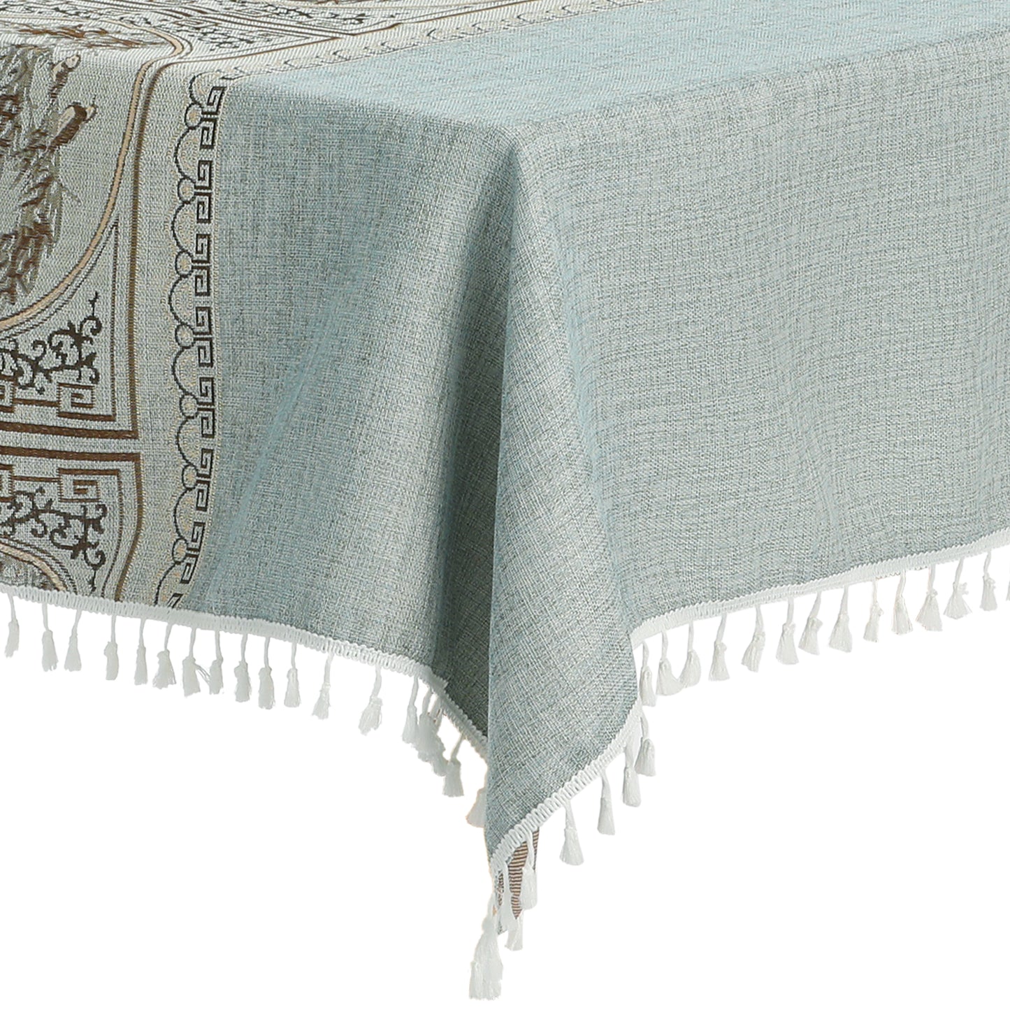Mantel rústico rectangular de algodón y lino, impermeable, paquete de 1