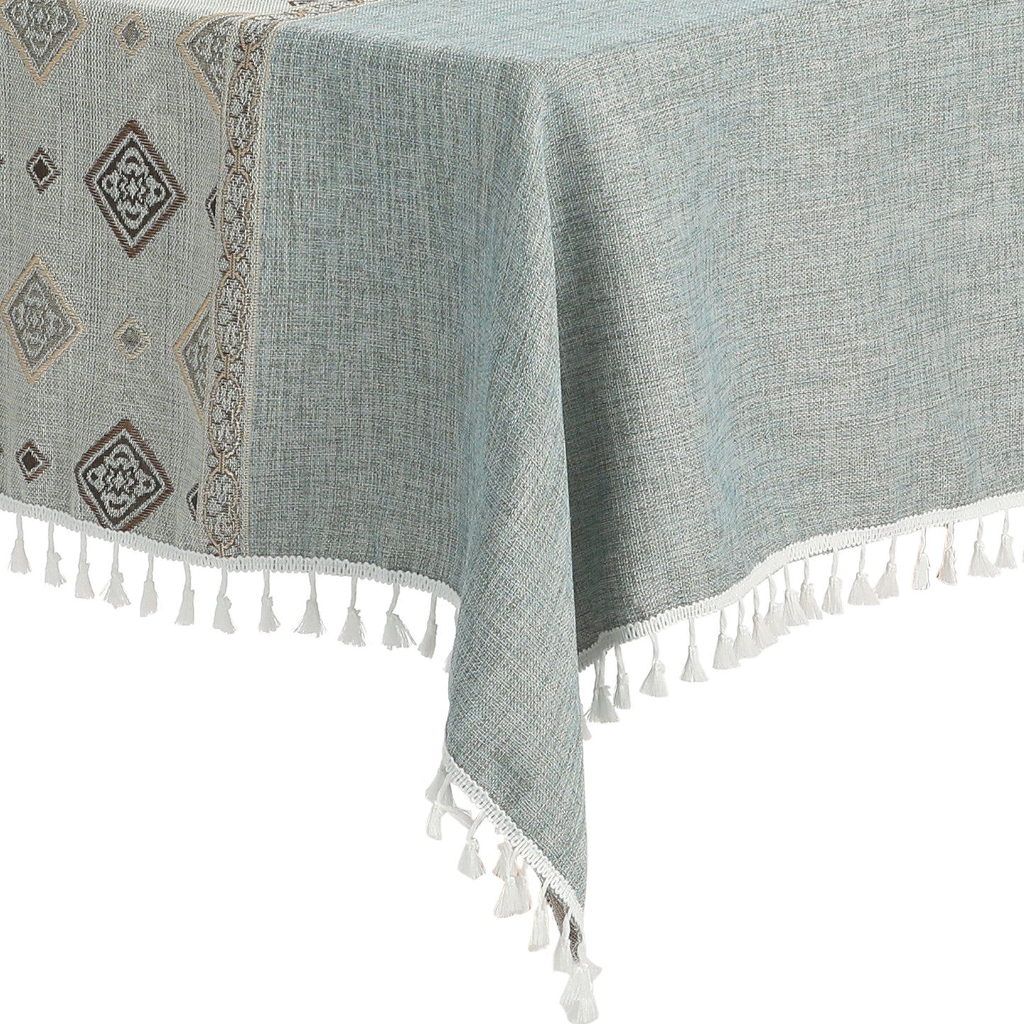 1 Pack Rectangle Rustic Tablecloth, Cotton Linen Waterproof Table Cover