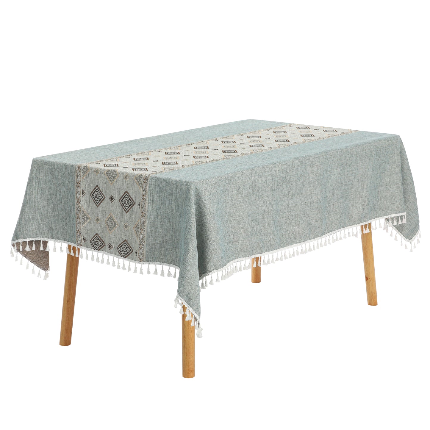 Mantel rústico rectangular de algodón y lino, impermeable, paquete de 1