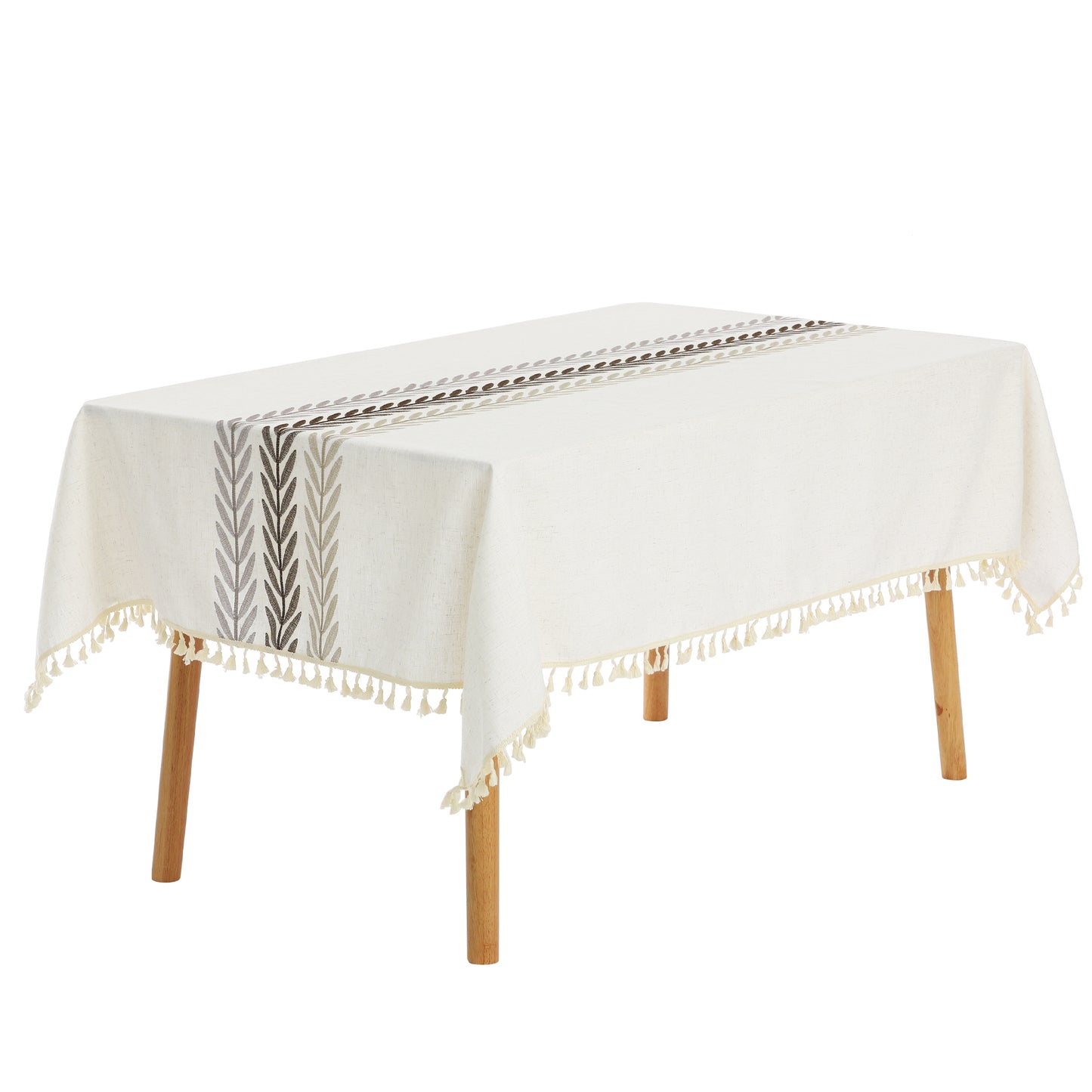 1 Pack Rectangle Rustic Tablecloth, Cotton Linen Waterproof Table Cover