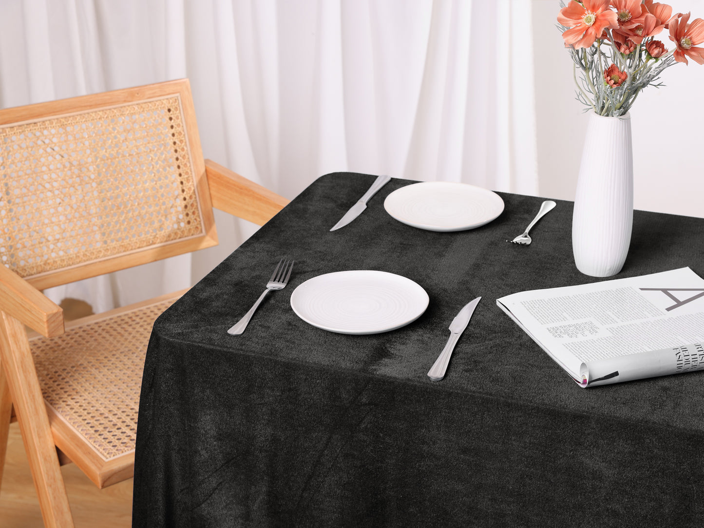 1 Pack Rectangle Tablecloth, Wrinkle-Resistant Washable Table Cover