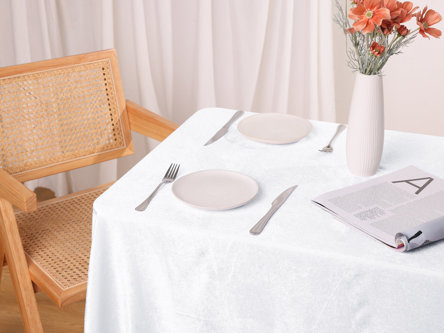 1 Pack Rectangle Tablecloth, Wrinkle-Resistant Washable Table Cover