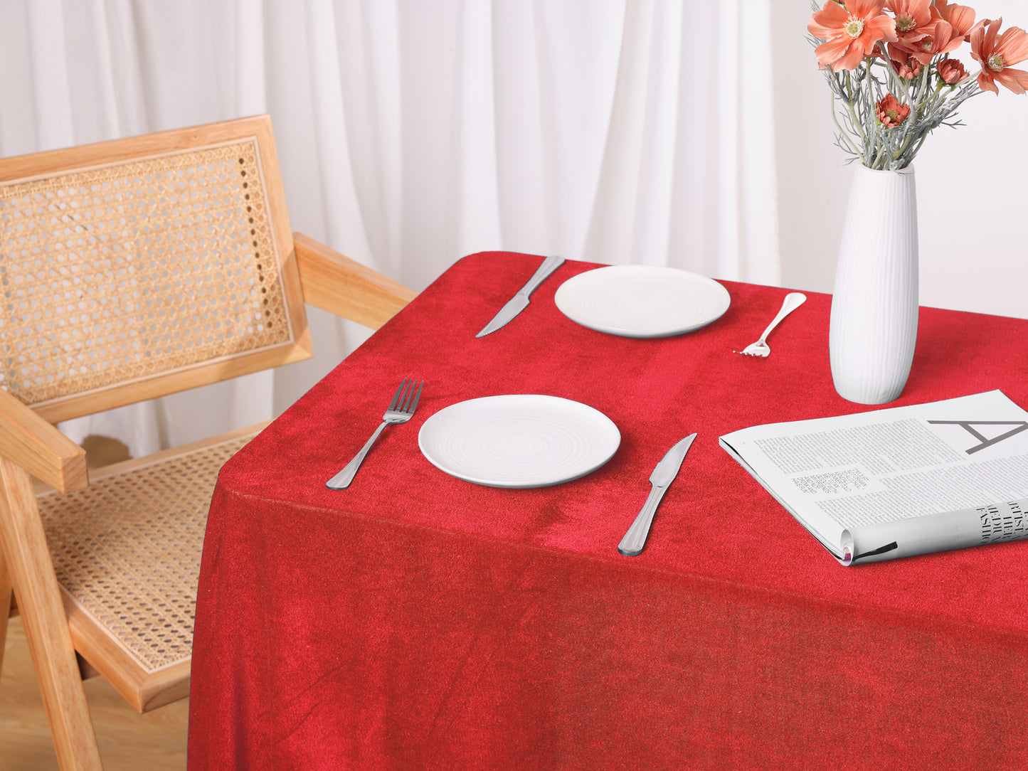 1 Pack Rectangle Tablecloth, Wrinkle-Resistant Washable Table Cover