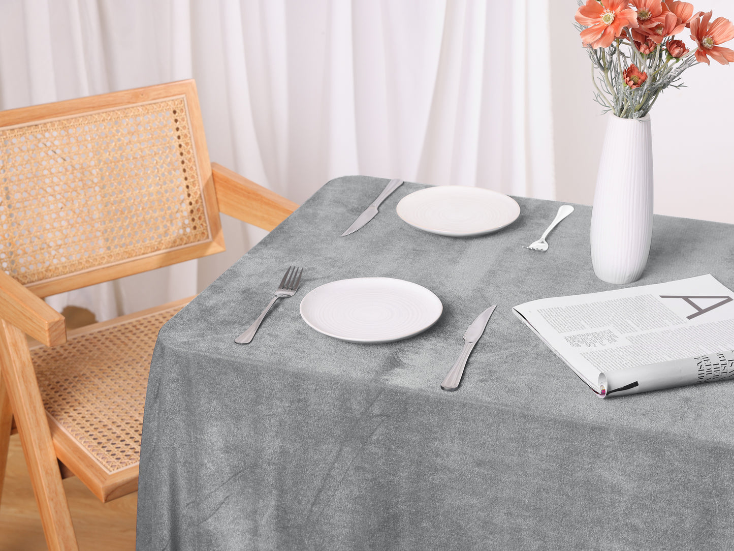 1 Pack Rectangle Tablecloth, Wrinkle-Resistant Washable Table Cover