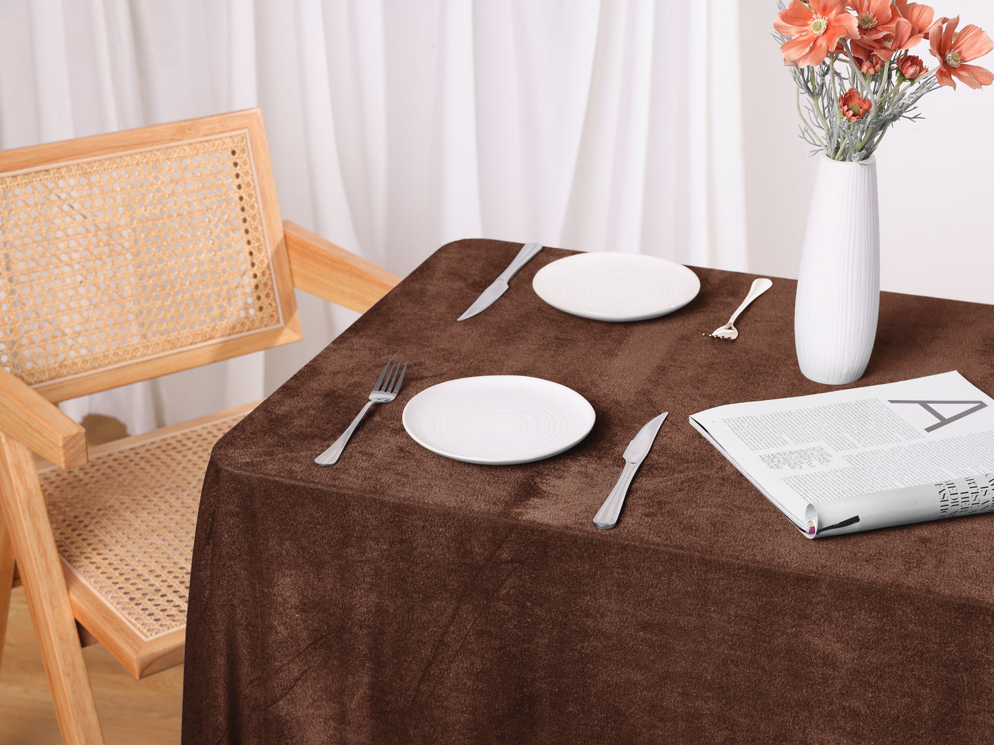 1 Pack Rectangle Tablecloth, Wrinkle-Resistant Washable Table Cover