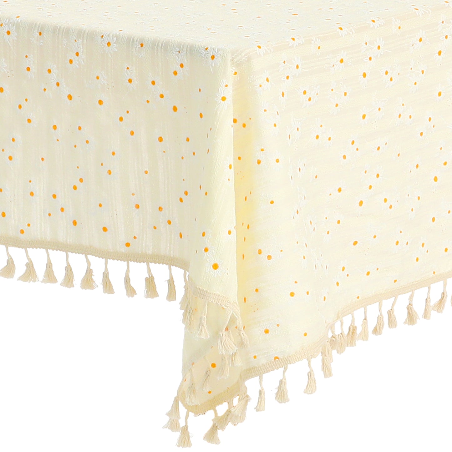 Mantel rectangular de algodón amarillo (1 unidad)