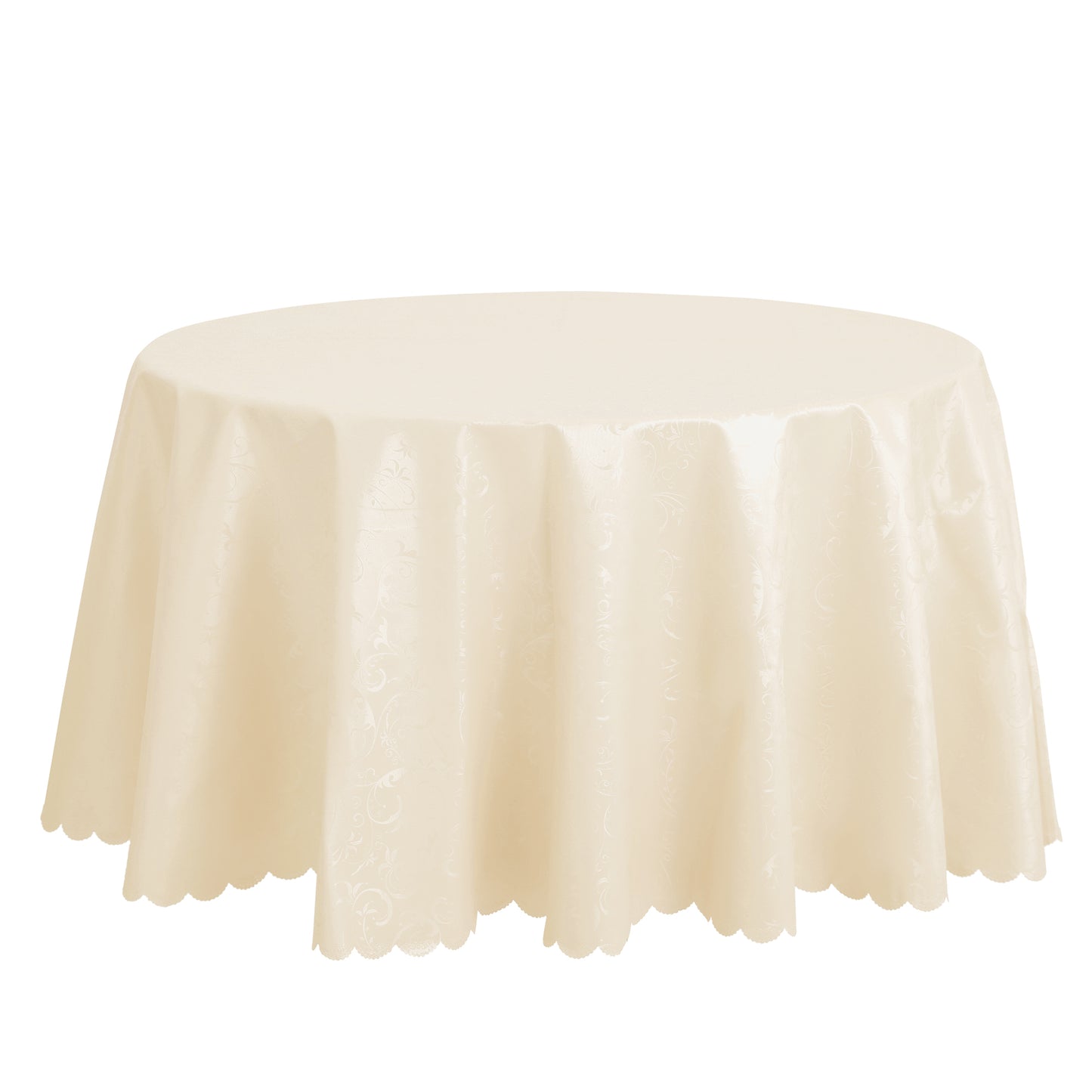 1 Pack Round Waterproof Vinyl Tablecloth, Wrinkle-Resistant Washable Table Cover