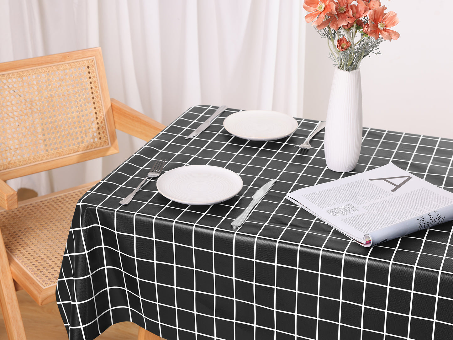 1 Pack Rectangle Tablecloth, Wrinkle Resistant Waterproof Table Cover