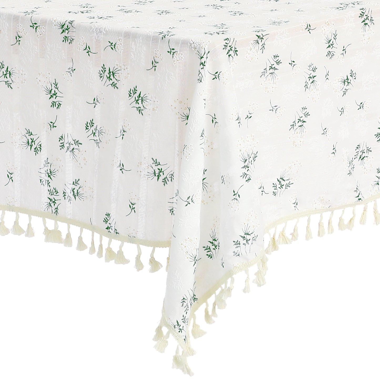 1 Pack Rectangle Tablecloth, Cotton Linen Fabric Lilac Flower Pattern Table Cover