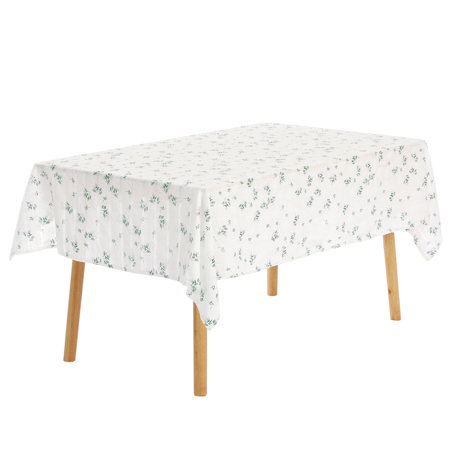 1 Pack Rectangle Tablecloth, Cotton Linen Fabric Lilac Flower Pattern Table Cover