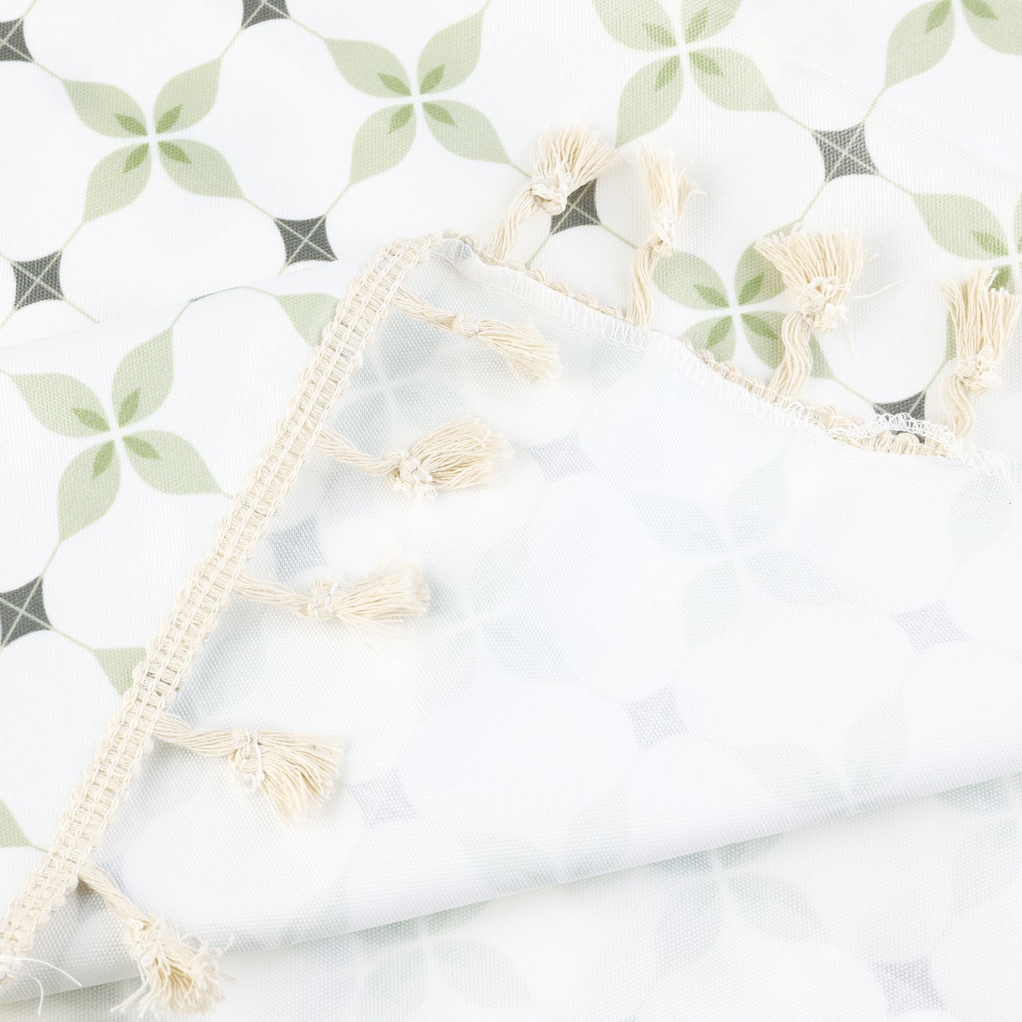 1 Pack Rectangle Tablecloth Faux PU with Tassel Table Cover