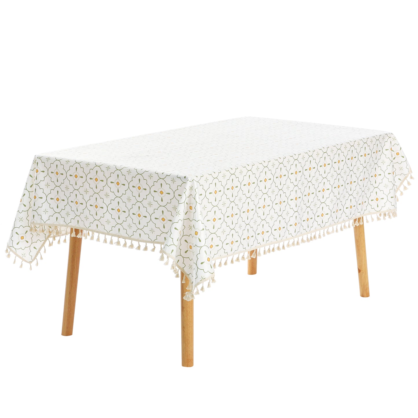 1 paquete de mantel rectangular de imitación de poliuretano con borlas.