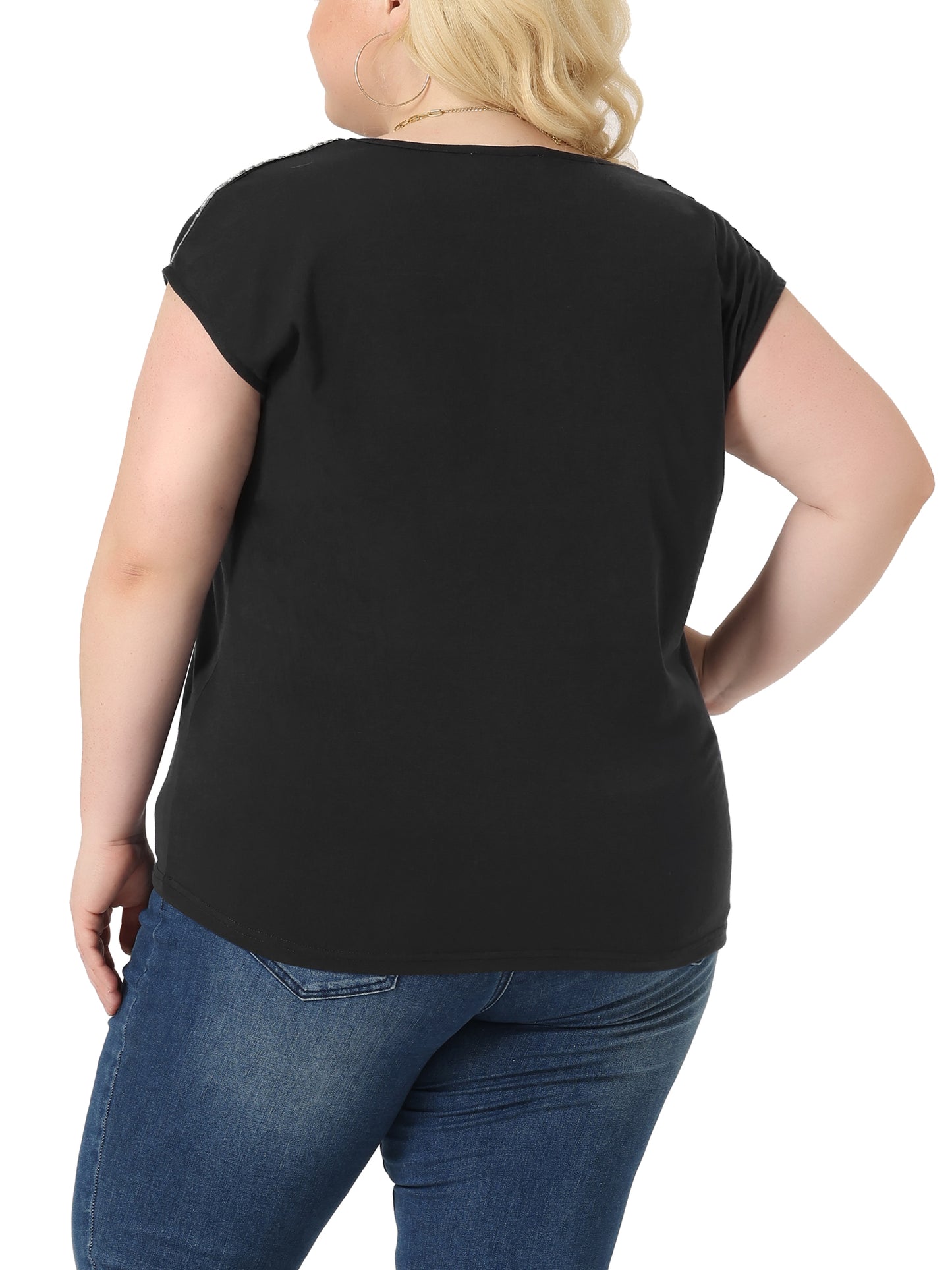 Women Plus Size Tops V Neck Sleeveless Summer Blouse Tank Top
