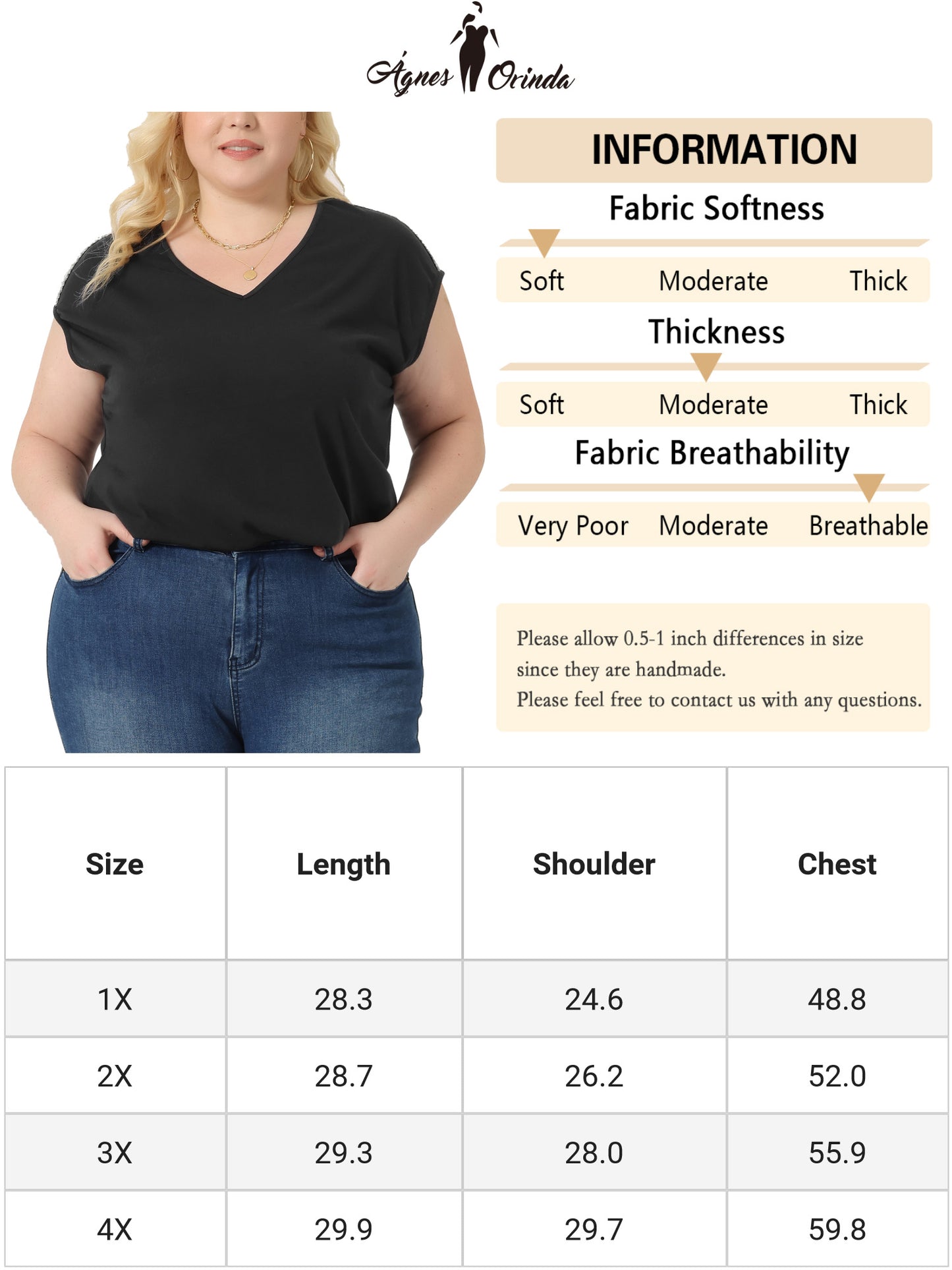 Women Plus Size Tops V Neck Sleeveless Summer Blouse Tank Top