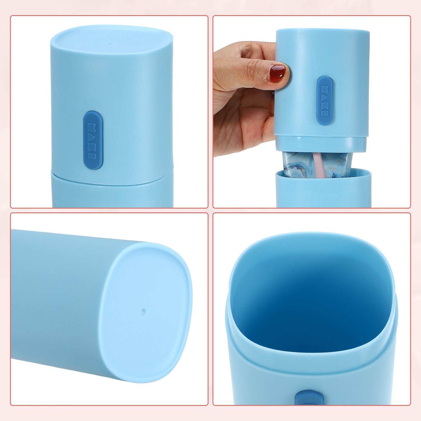 1 Pc Lightweight Traveling Toothbrush Holders Case, 7.68"x2.36" Blue