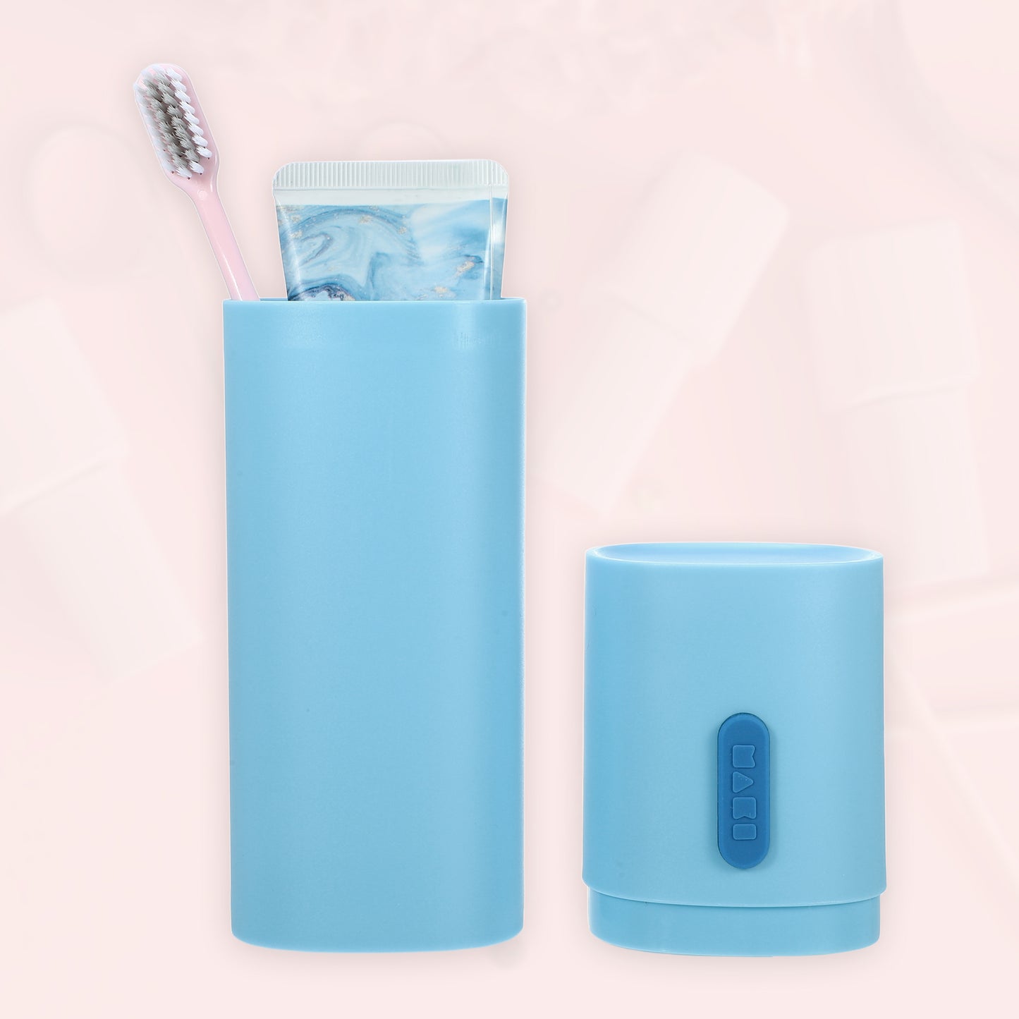 2 Pcs Lightweight Traveling Toothbrush Holders Case, 7.68"x2.36" Blue
