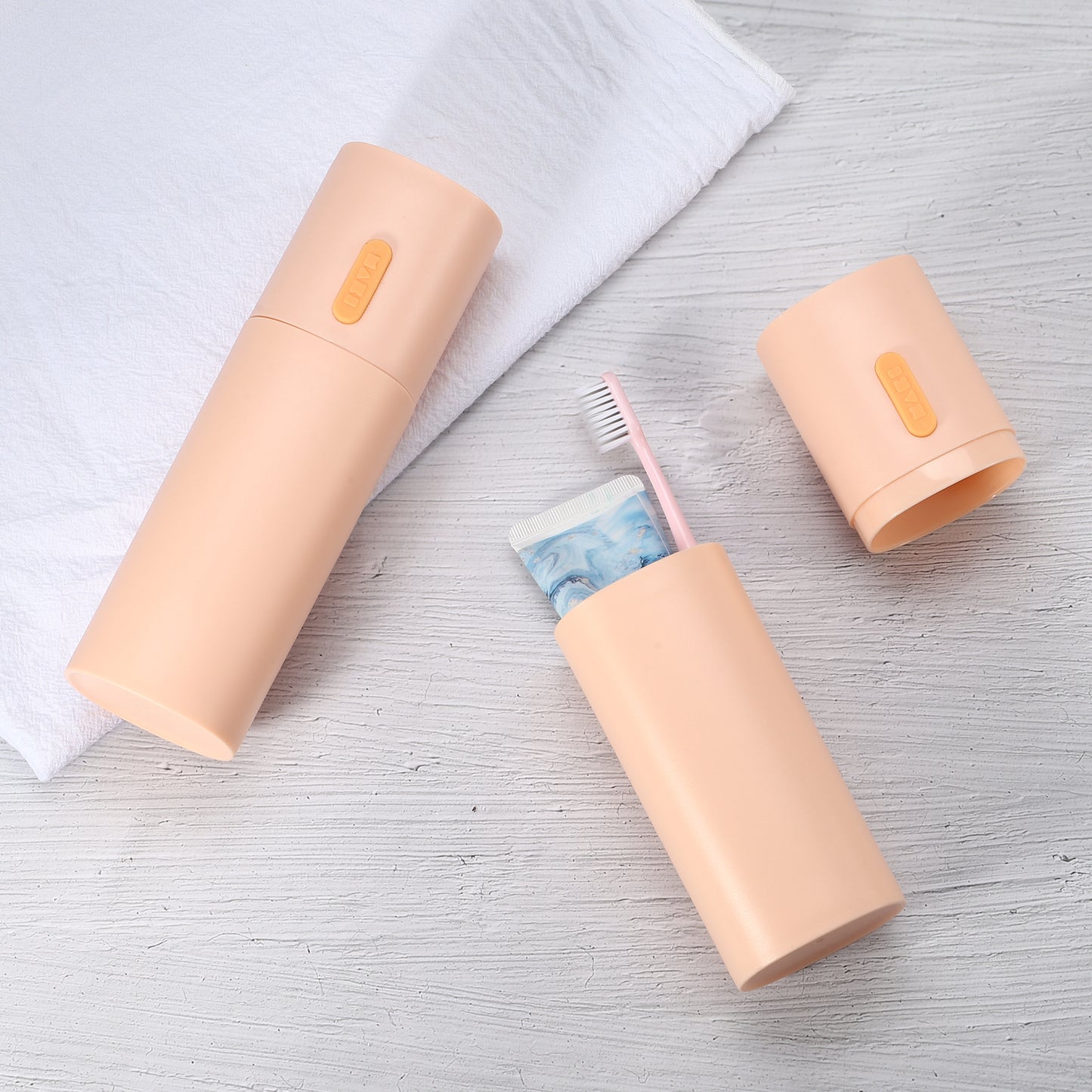 2 Pcs Lightweight Traveling Toothbrush Holders Case, 7.68"x2.36" Pink
