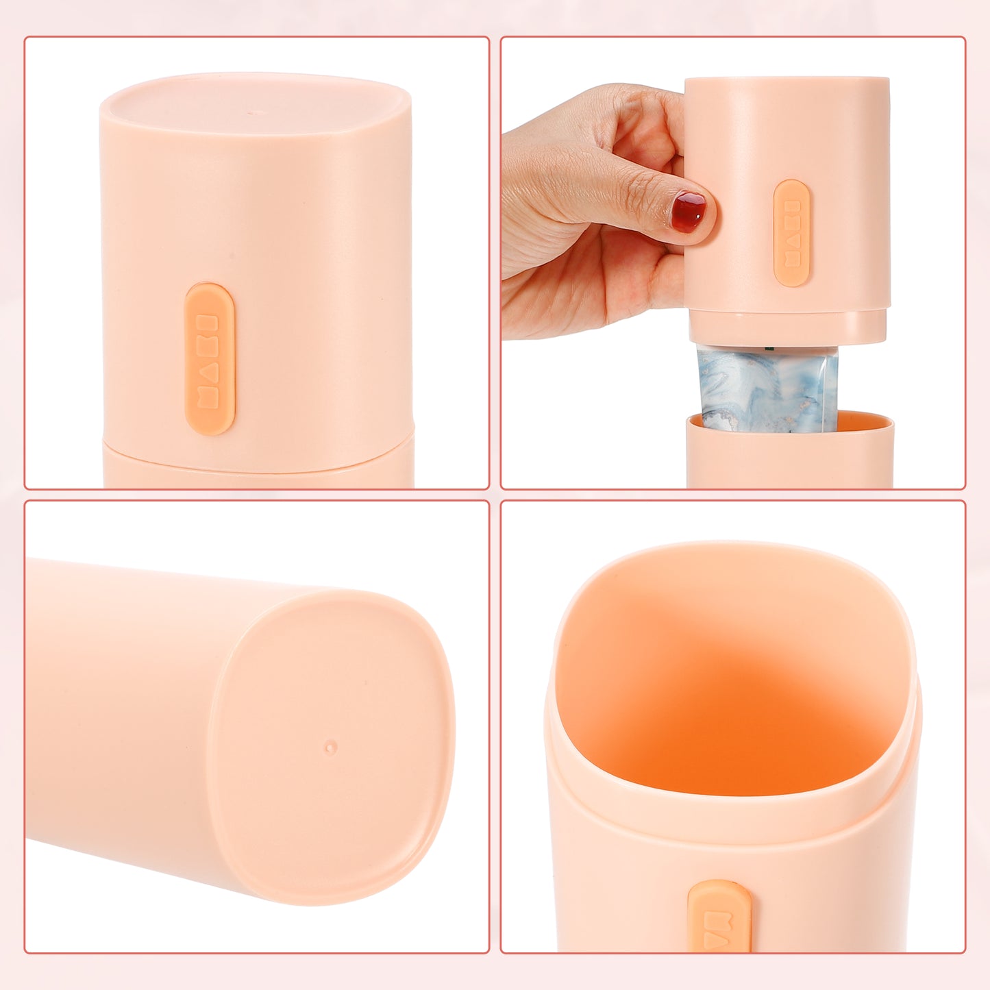2 Pcs Lightweight Traveling Toothbrush Holders Case, 7.68"x2.36" Pink