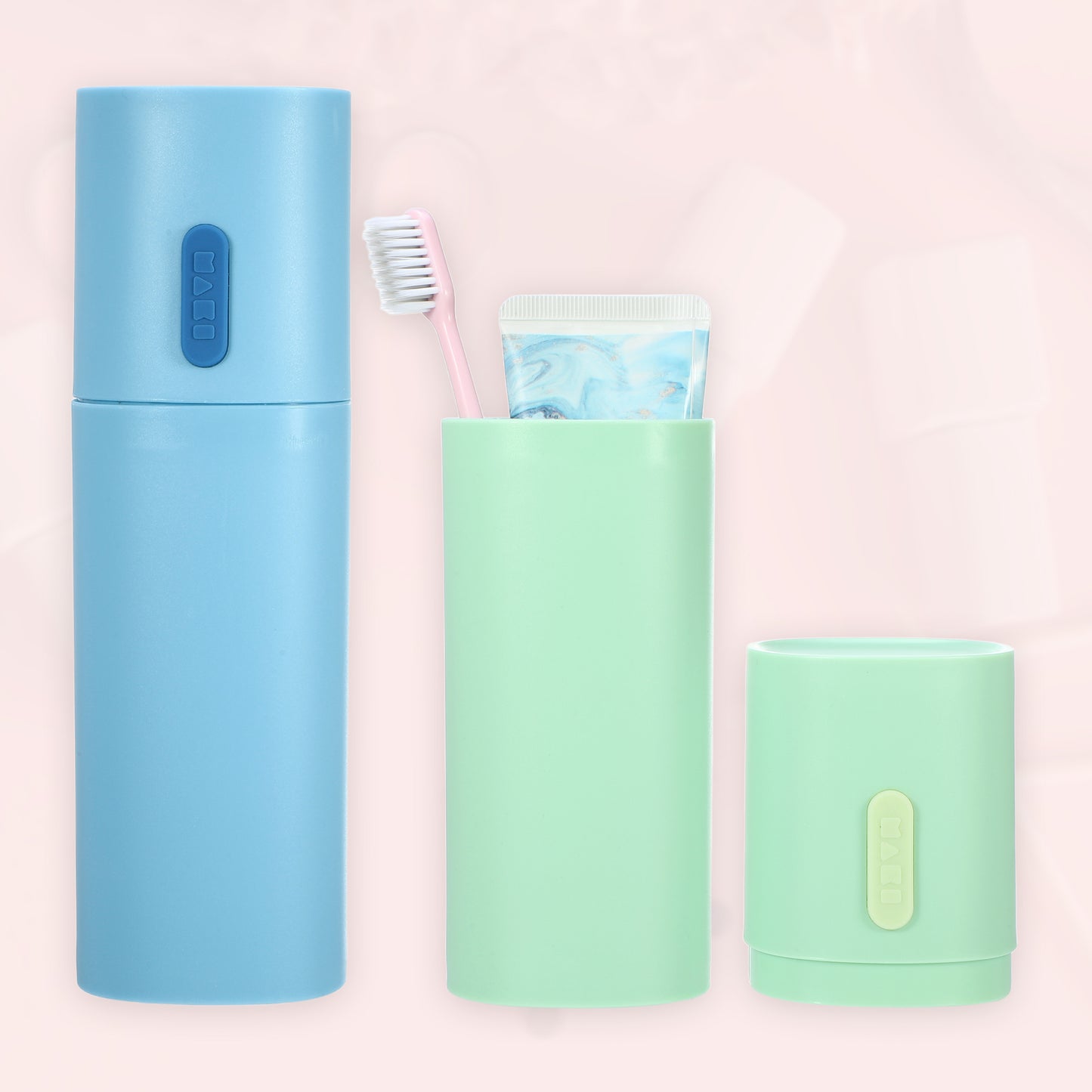 2 Pcs Lightweight Toothbrush Travel Case, 7.68"x2.36" Green, Blue