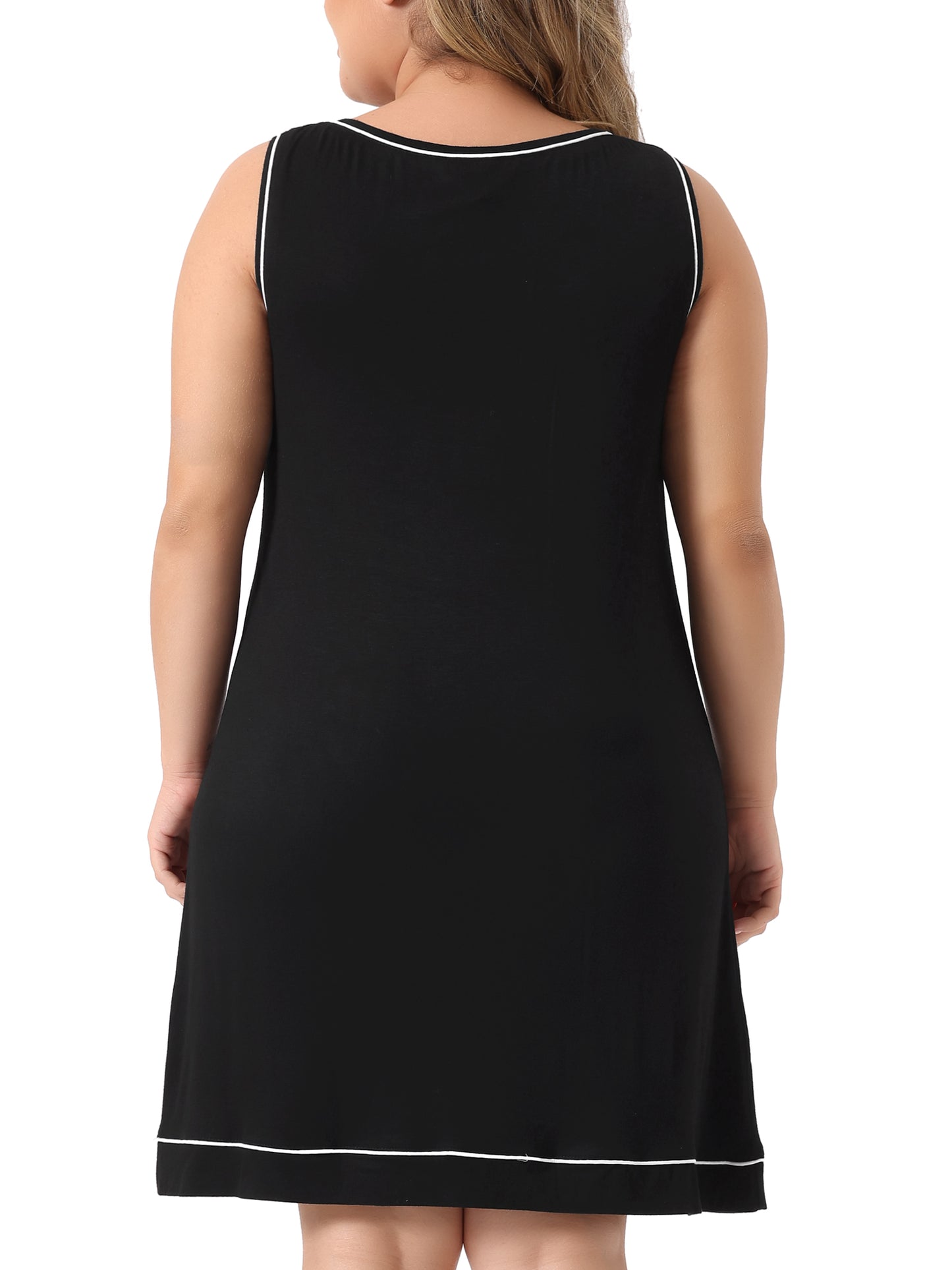 Women Plus Size Nightgown Sleeveless Round Neck Lounge Sleep Dress PJs Nightgowns