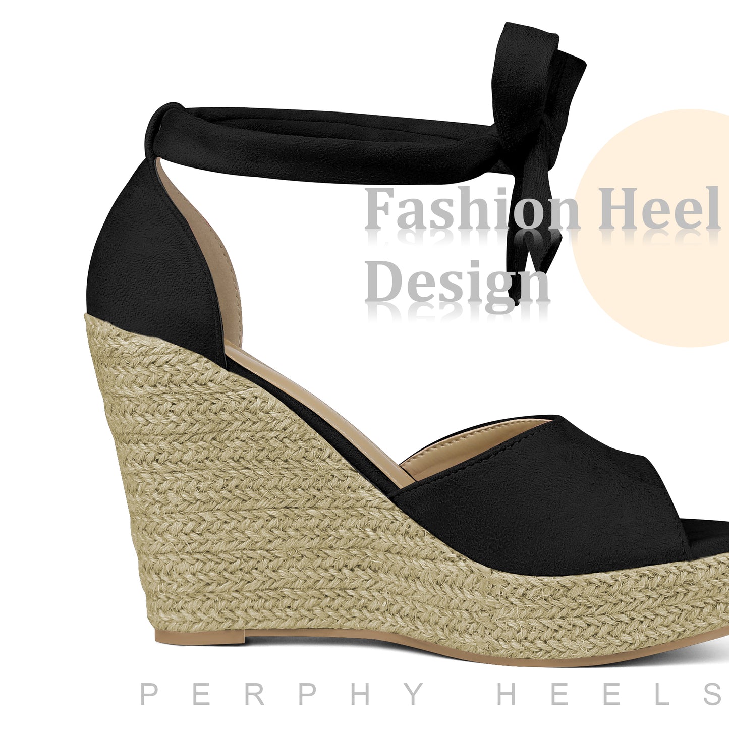 Women Platform Espadrilles Ankle Tie Sandals Peep Toe Wedges