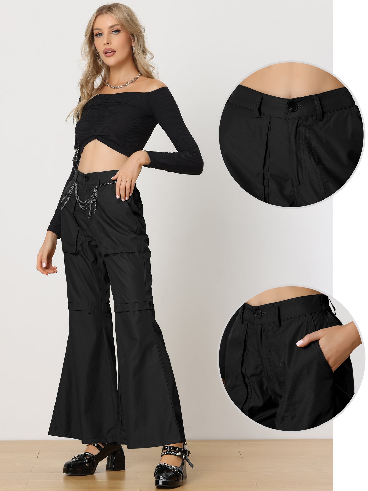 Women's High Waist Y2K Casual Cago Parachute Pants