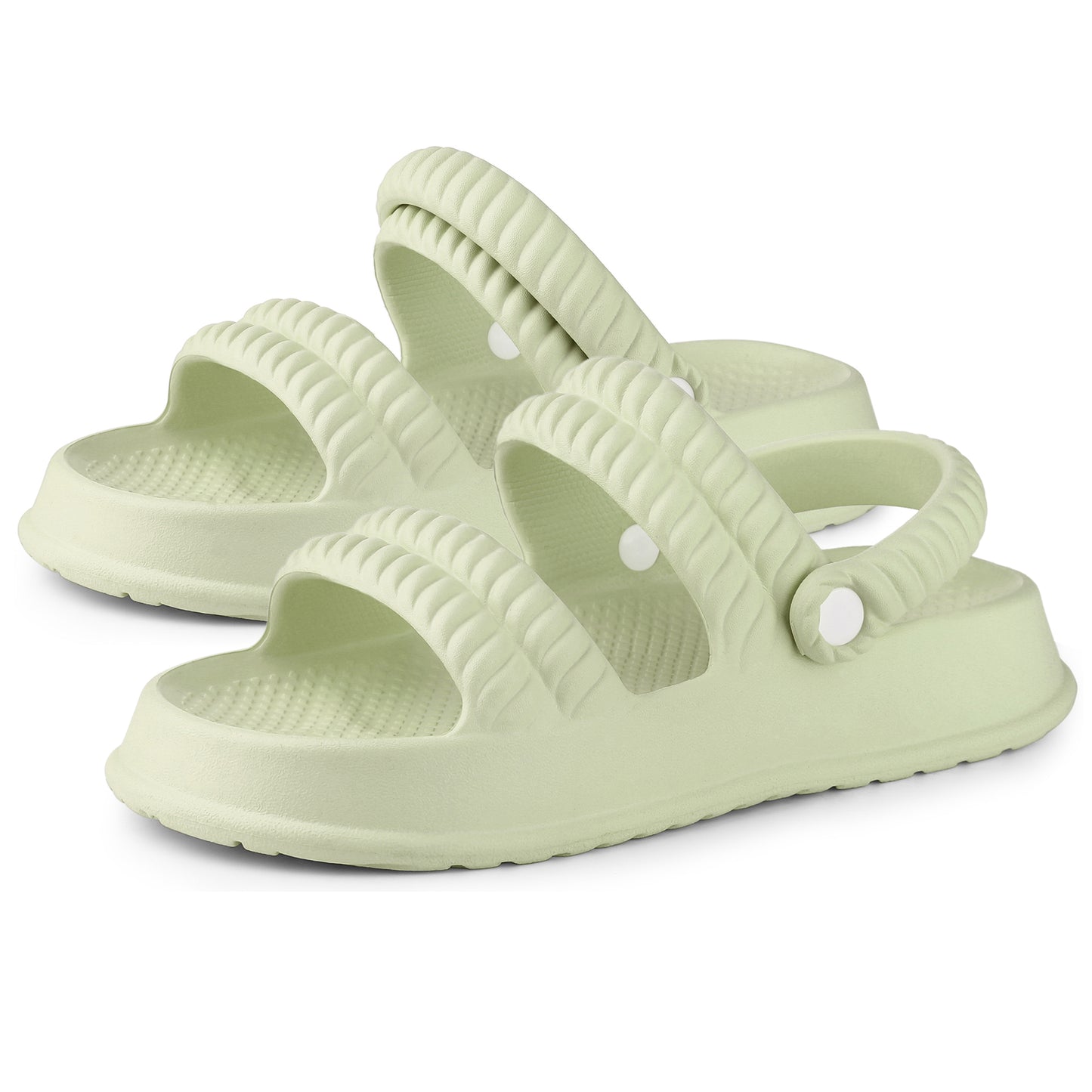Women's Cloud Slides Sandals Pillow Two-Way Wear Shower Slingback Flat Sandals