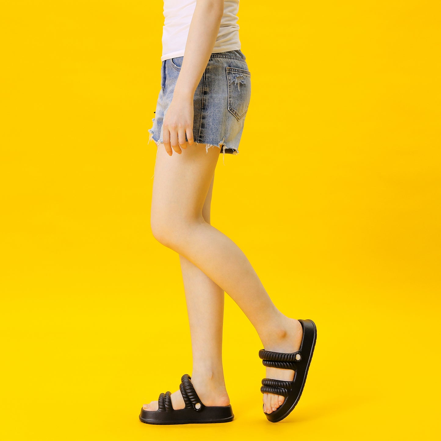 Women's Cloud Slides Sandals Pillow Two-Way Wear Shower Slingback Flat Sandals