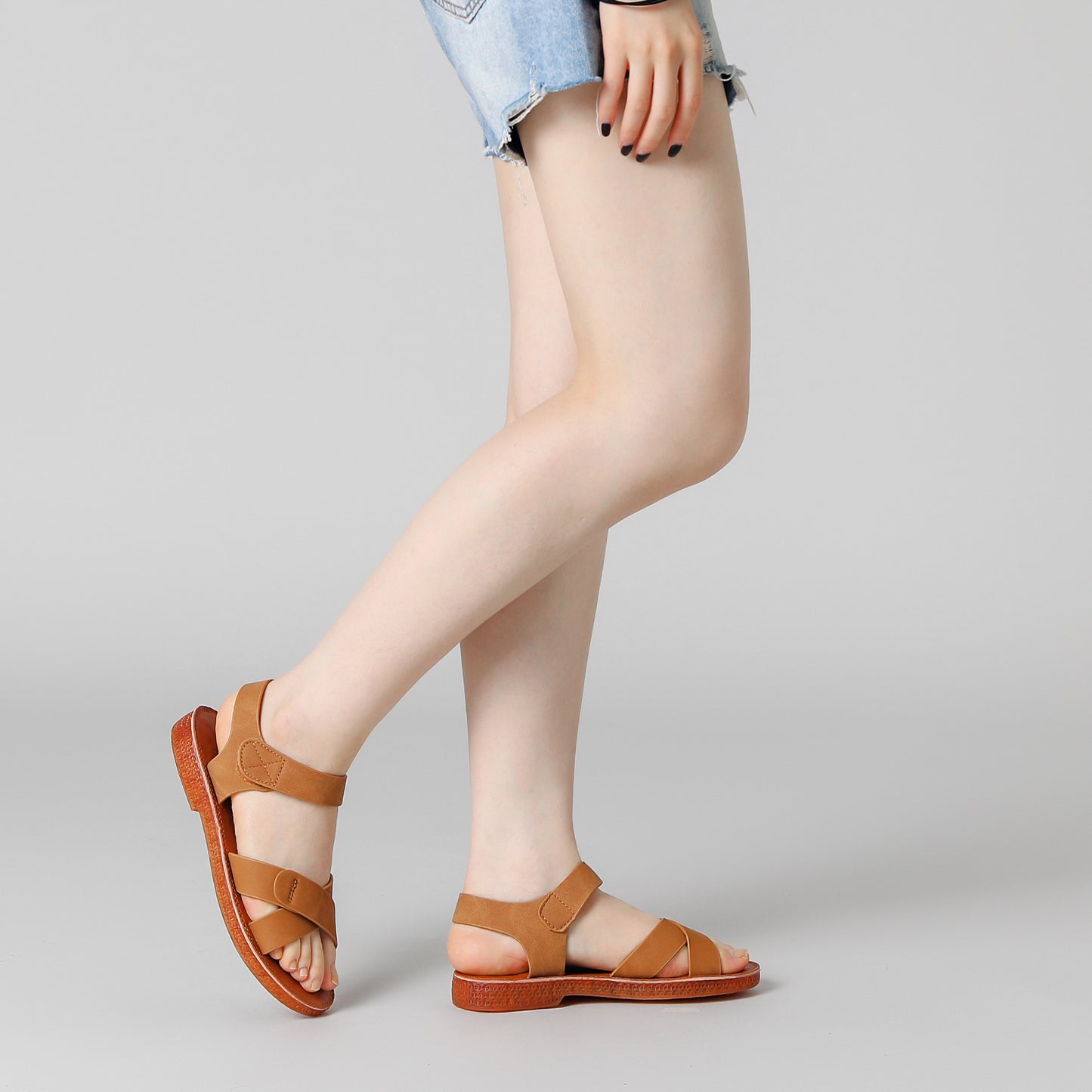 Women's Fisherman Crisscross Straps Open Toe Ankle Strap Flat Sandals