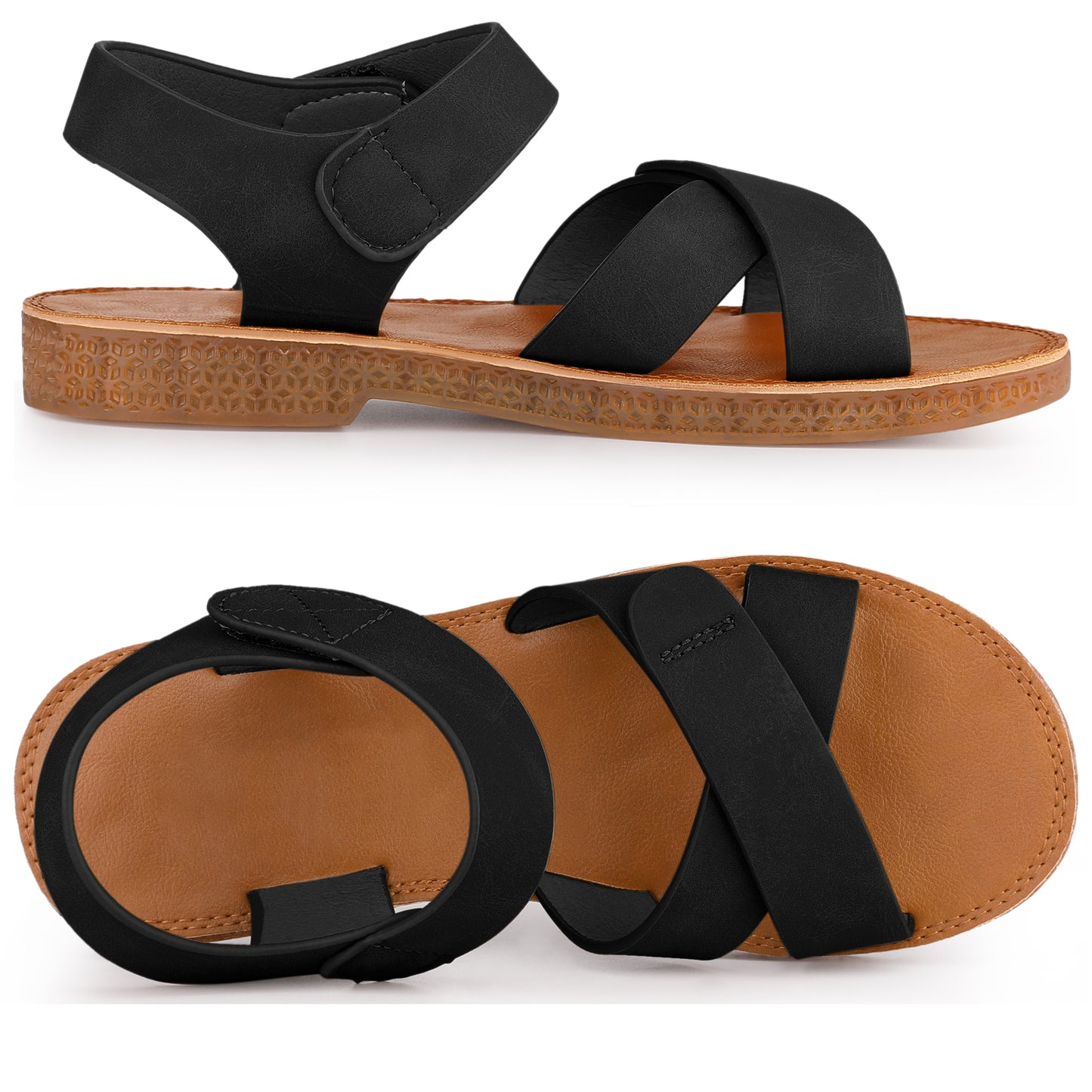 Women's Fisherman Crisscross Straps Open Toe Ankle Strap Flat Sandals