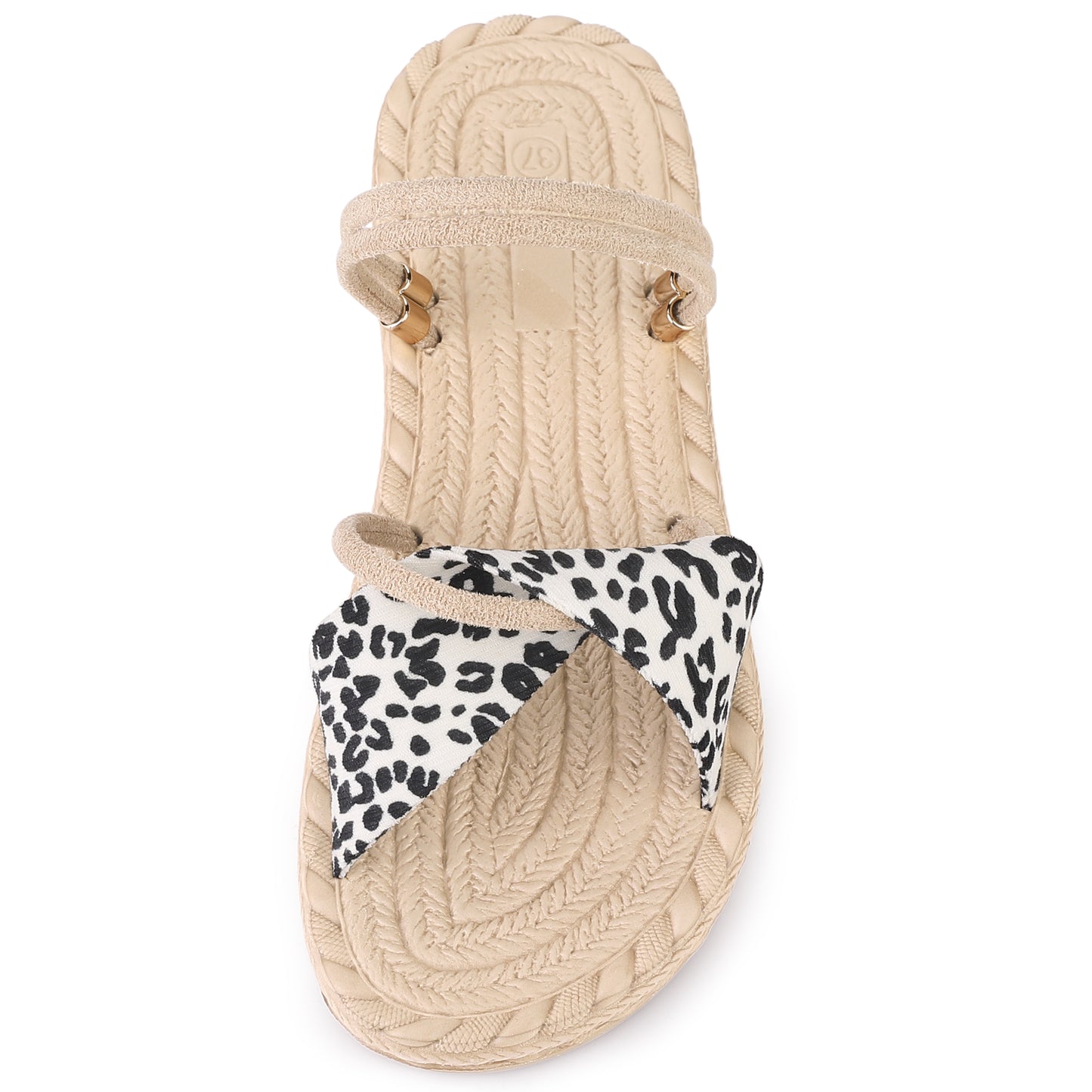 Women's Plaid Cross Strap Slip On Flat Sandals