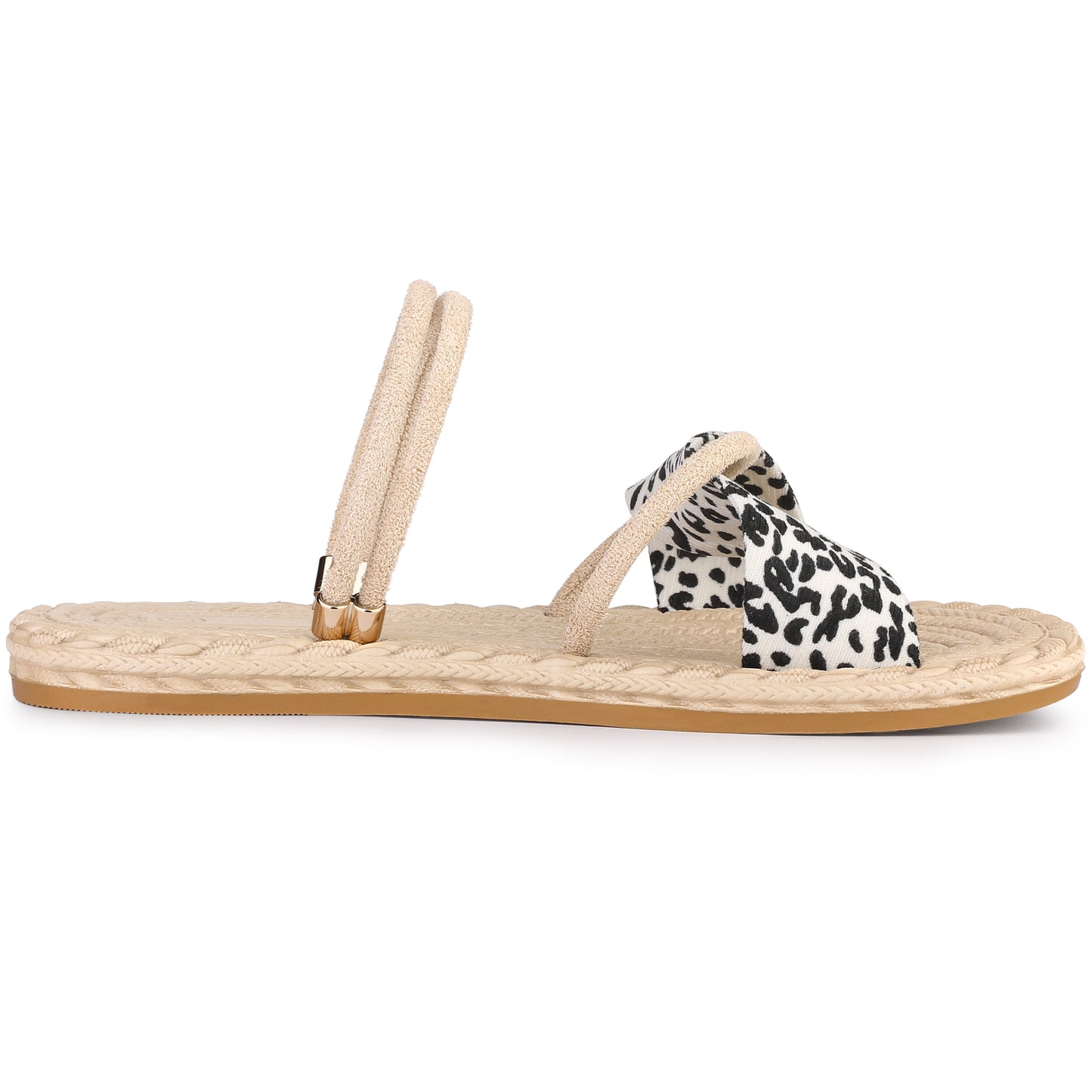 Women's Plaid Cross Strap Slip On Flat Sandals