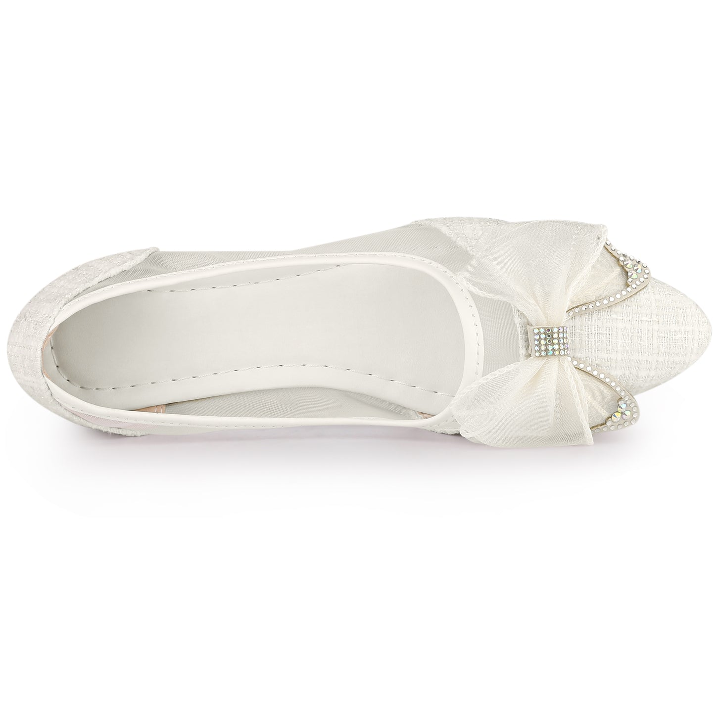 Zapatos de tacón de aguja con punta puntiaguda y lazo de malla para mujer