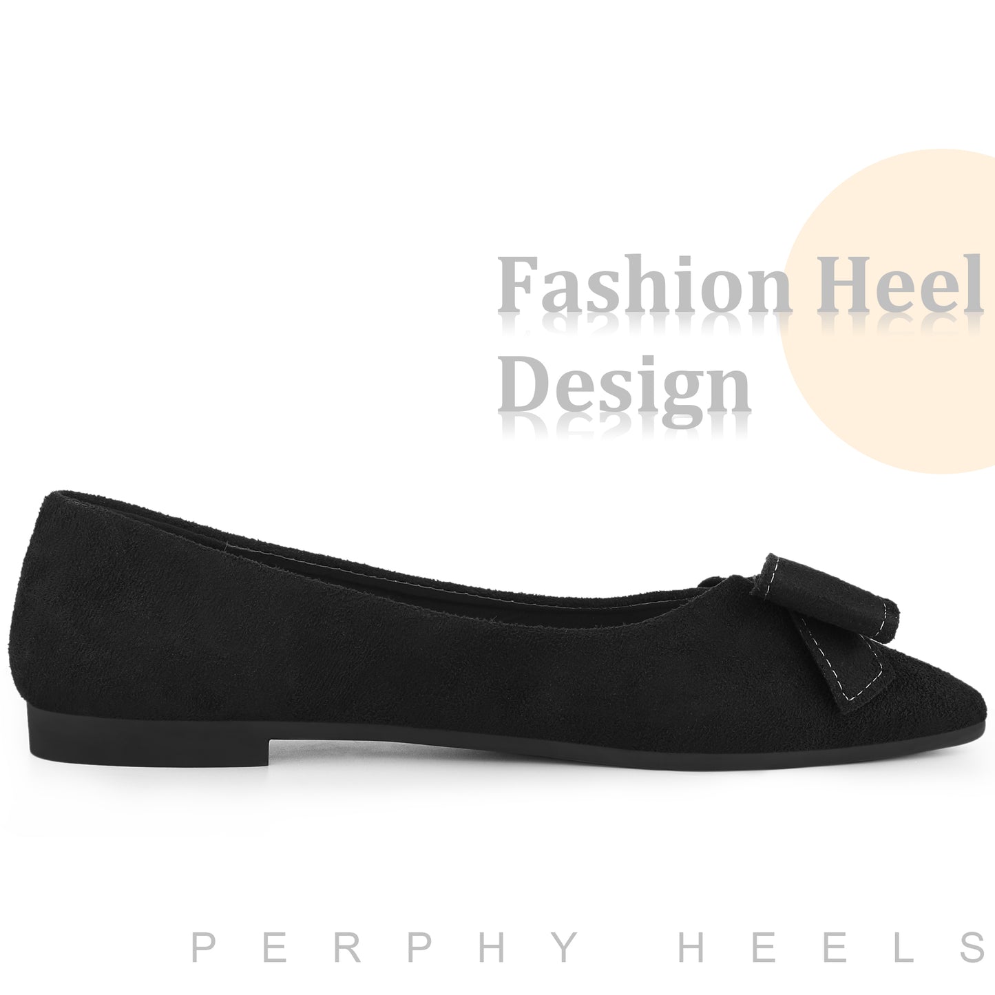 Women Pointed Toe Bow Slip On Ballet Flats