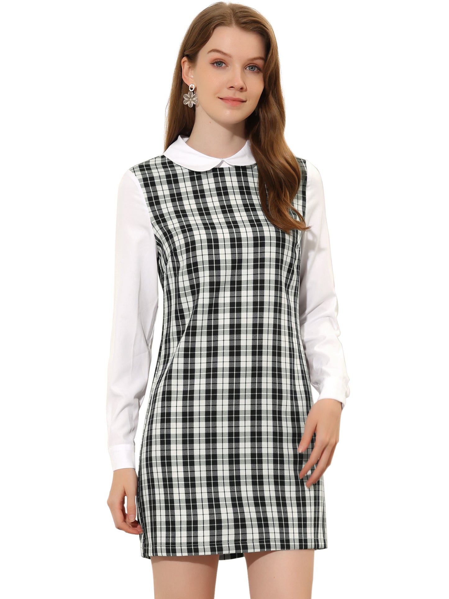 Women's Peter Pan Long Sleeve Mini Dress
