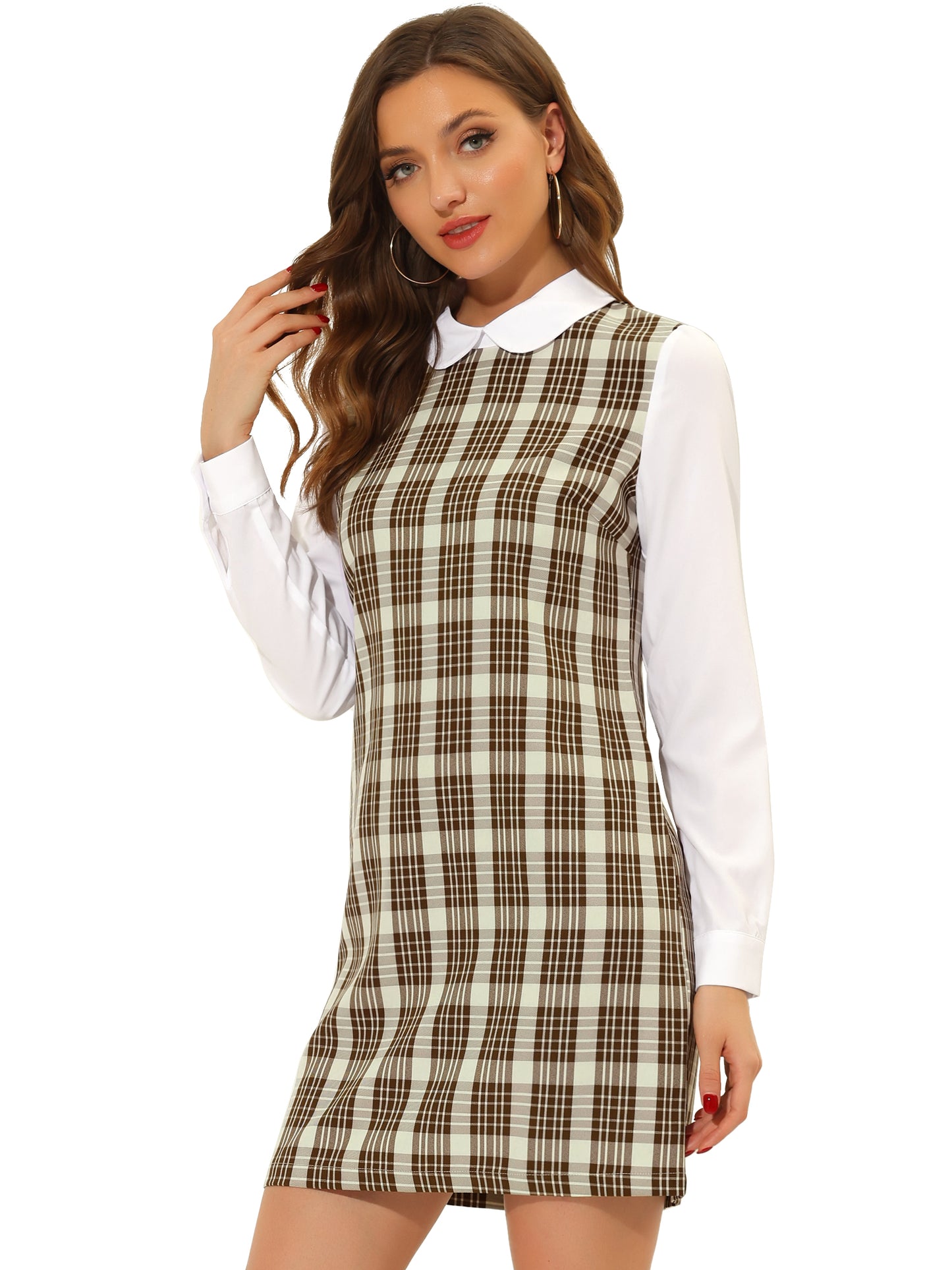 Women's Peter Pan Long Sleeve Mini Dress