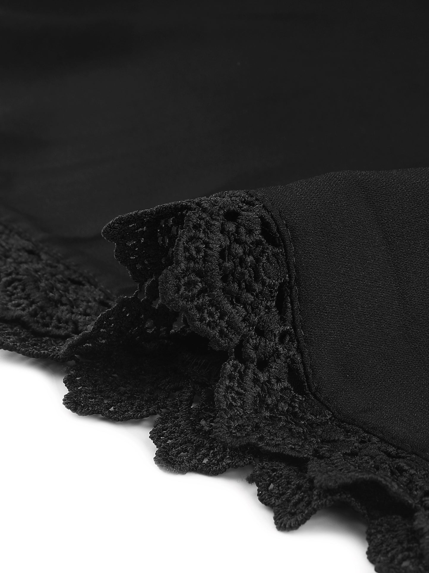 Women's Chiffon Top Elegant Sheer Mesh Lace Long Sleeve Blouse