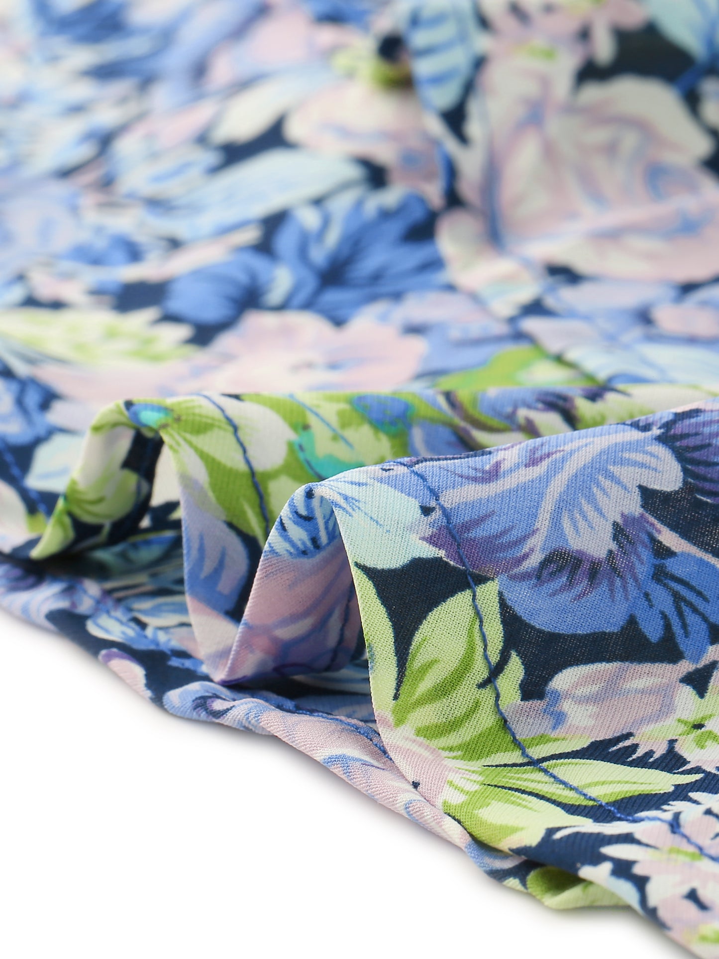 Falda midi holgada de gasa con volantes y estampado de verano para mujer