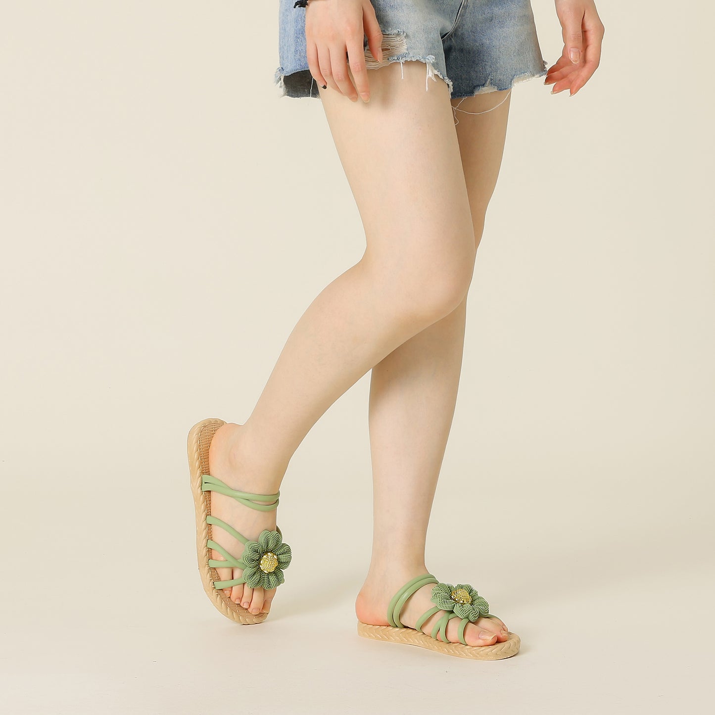 Women's Espadrille Floral Beach Sandals Slip On Slides Sandals