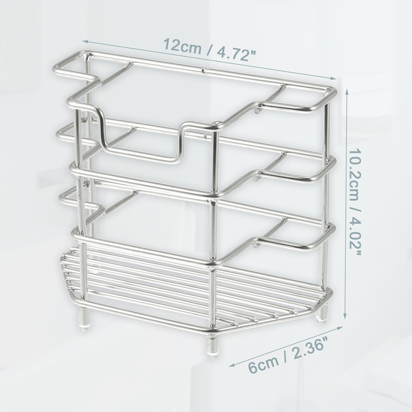 3 Slots 304 Stainless Steel Toothbrush Holder Stand, Bathroom Accessories Organizer Silver Tone