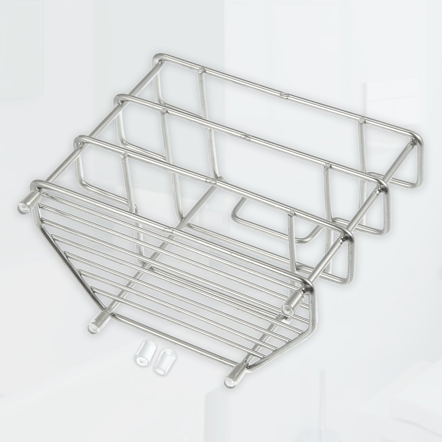 3 Slots 304 Stainless Steel Toothbrush Holder Stand, Bathroom Accessories Organizer Silver Tone