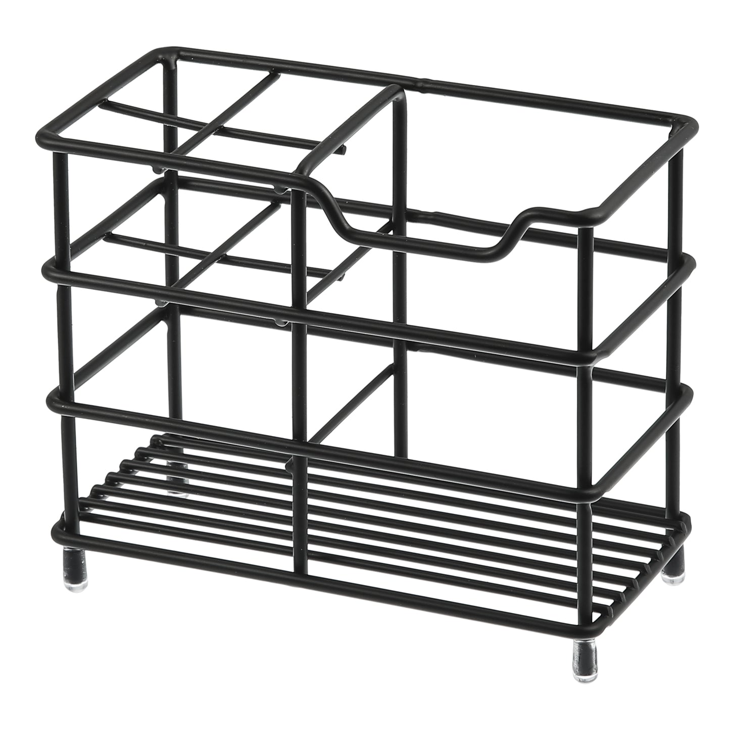 Soporte para cepillos de dientes de acero inoxidable 304 con 4 ranuras, organizador de accesorios de baño, color negro