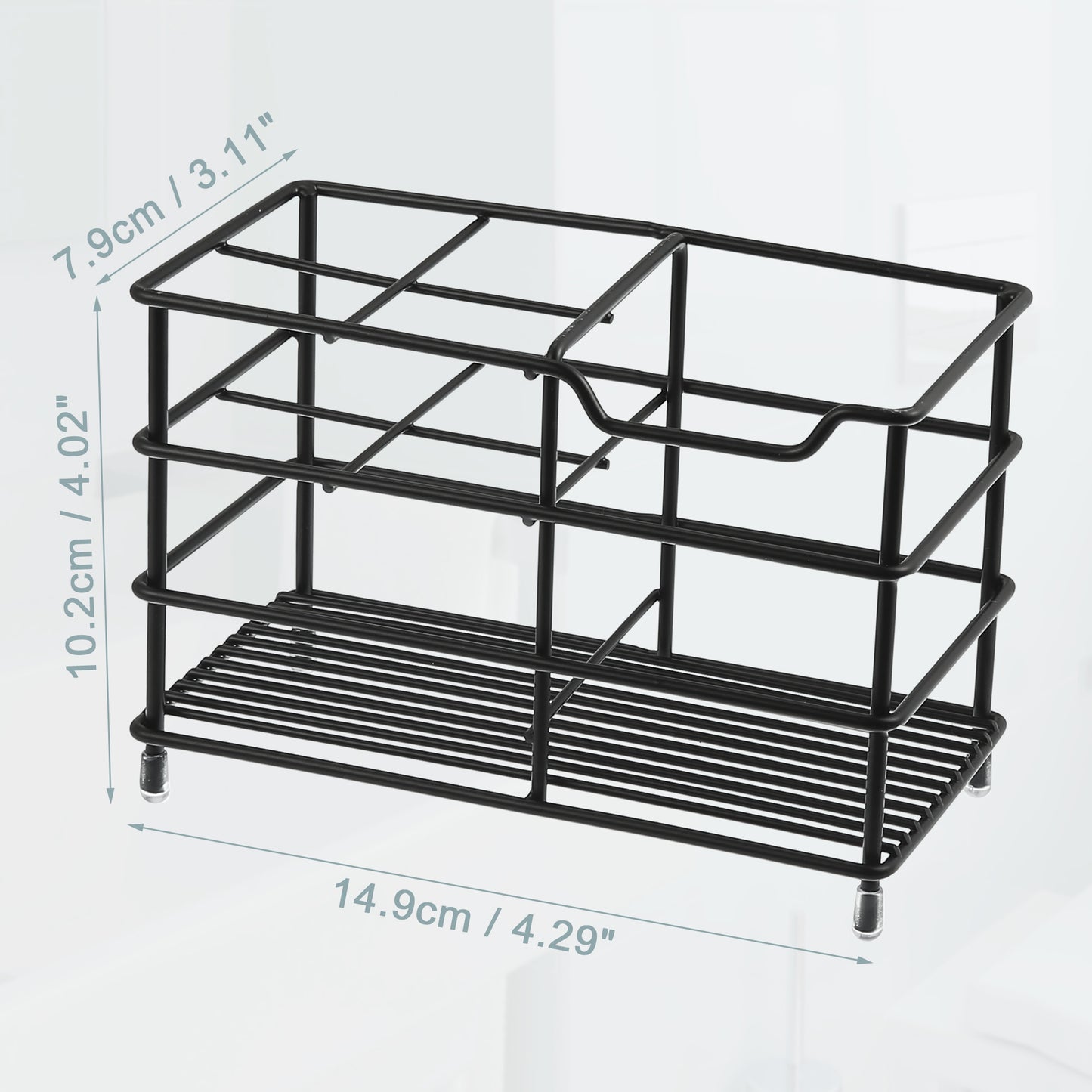 4 Slots 304 Stainless Steel Toothbrush Holder, Bathroom Kitchen Accessories Black