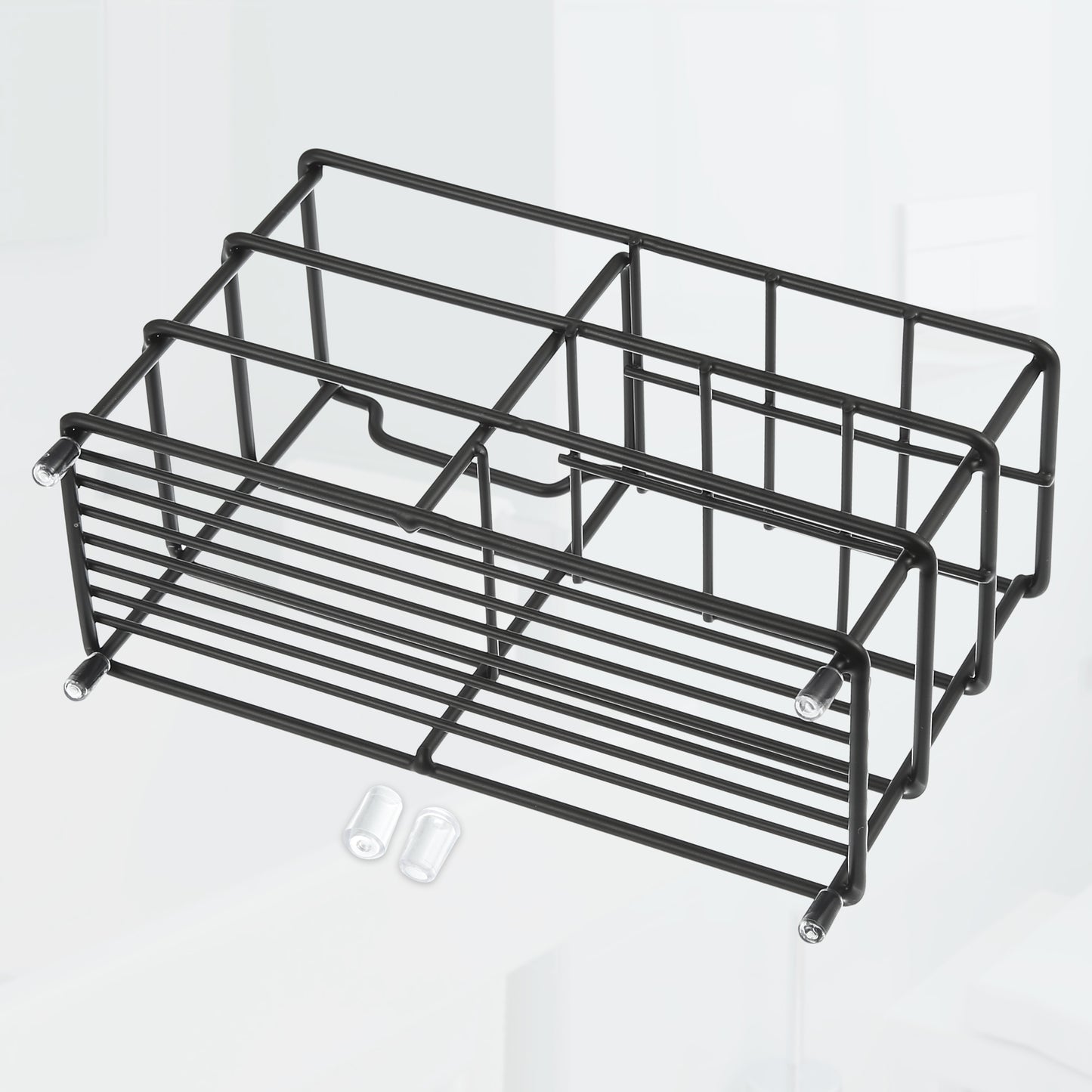 6 Slots 304 Stainless Steel Toothbrush Toothpaste Holder Stand for Bathroom Black