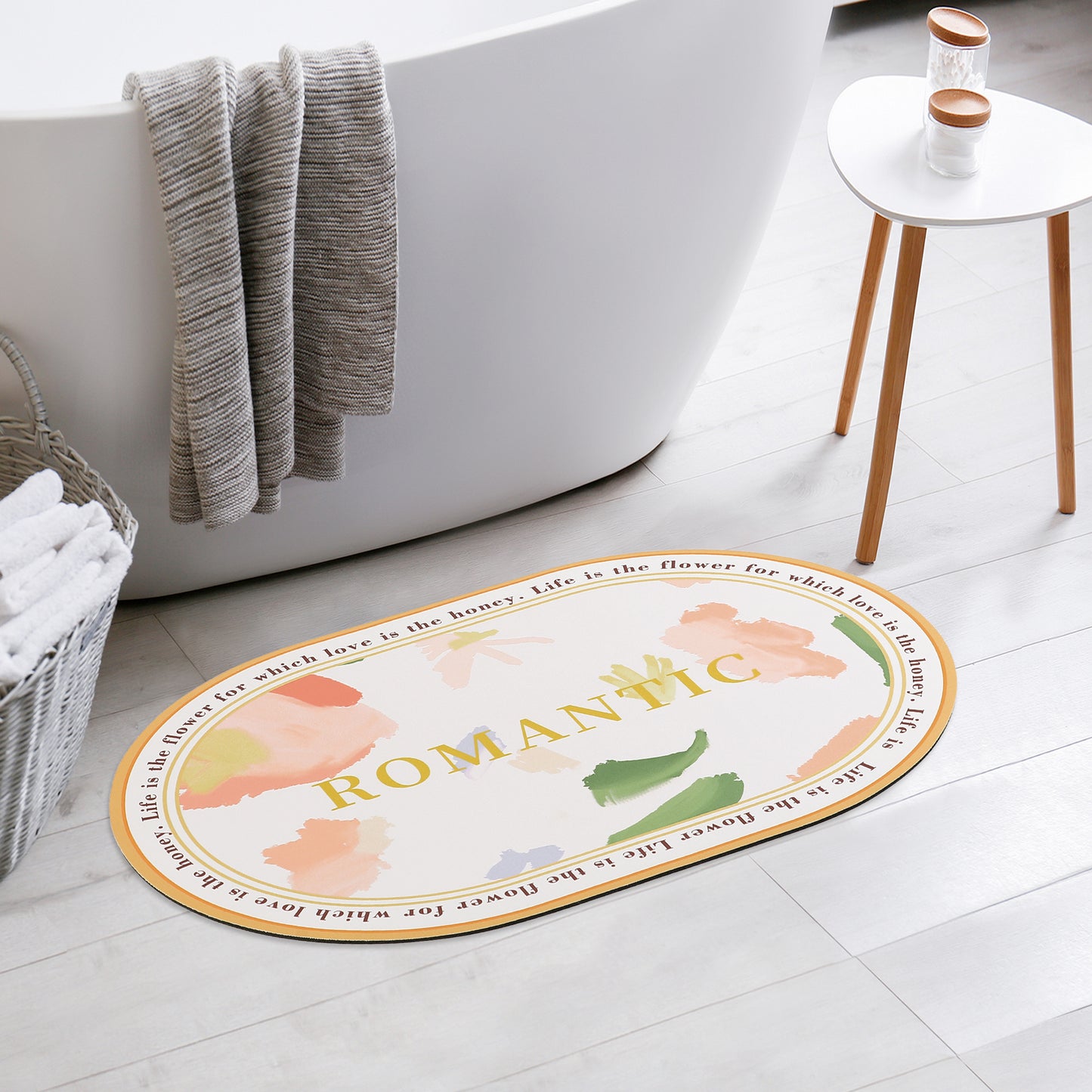 PVC Rubber Non-Slip Quick Dry Rugs Fit Under Door Super Absorbent Thin Bath Mats for Bathroom