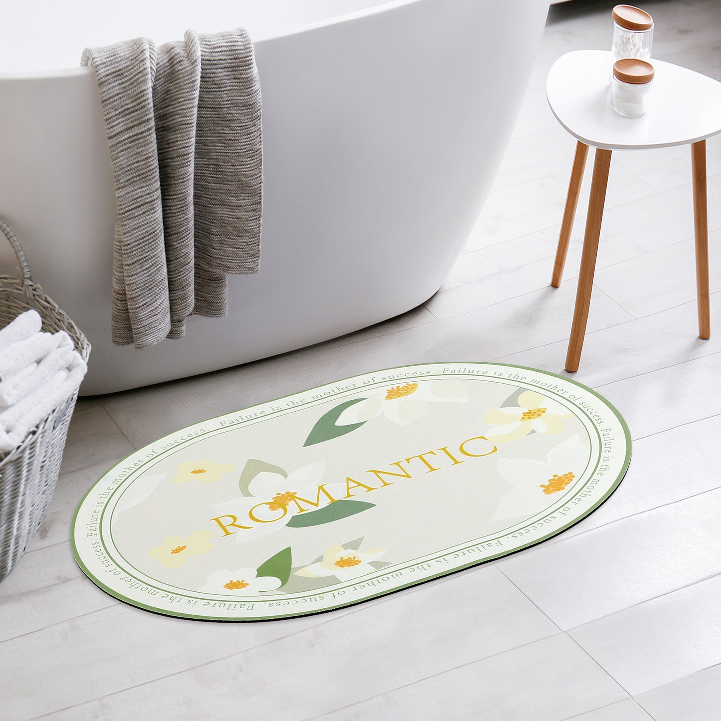 PVC Rubber Non-Slip Quick Dry Rugs Fit Under Door Super Absorbent Thin Bath Mats for Bathroom