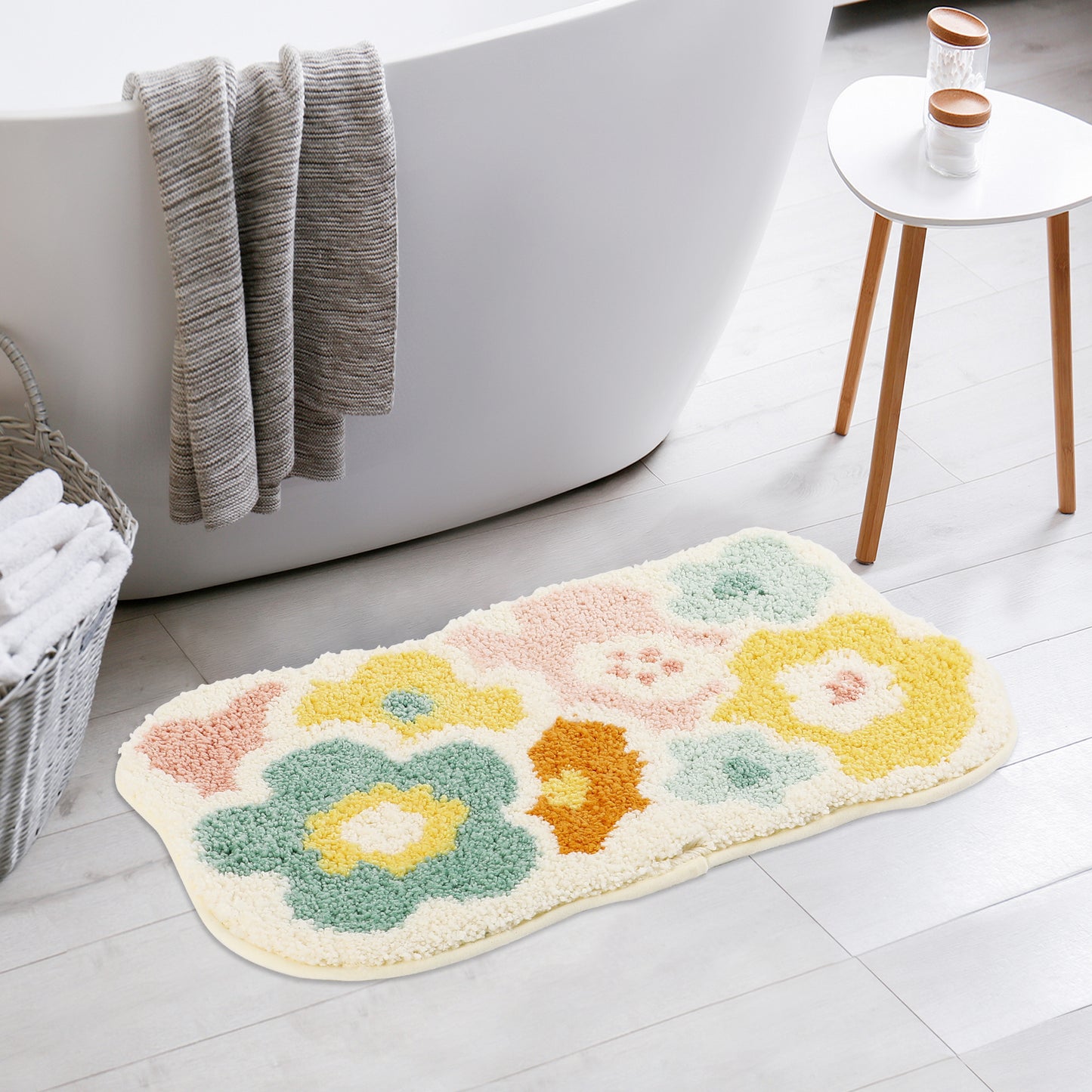 Bathroom Rugs Soft Plush & Fluffy Non Slip Extra Thick Microfiber Printing Bath Mats