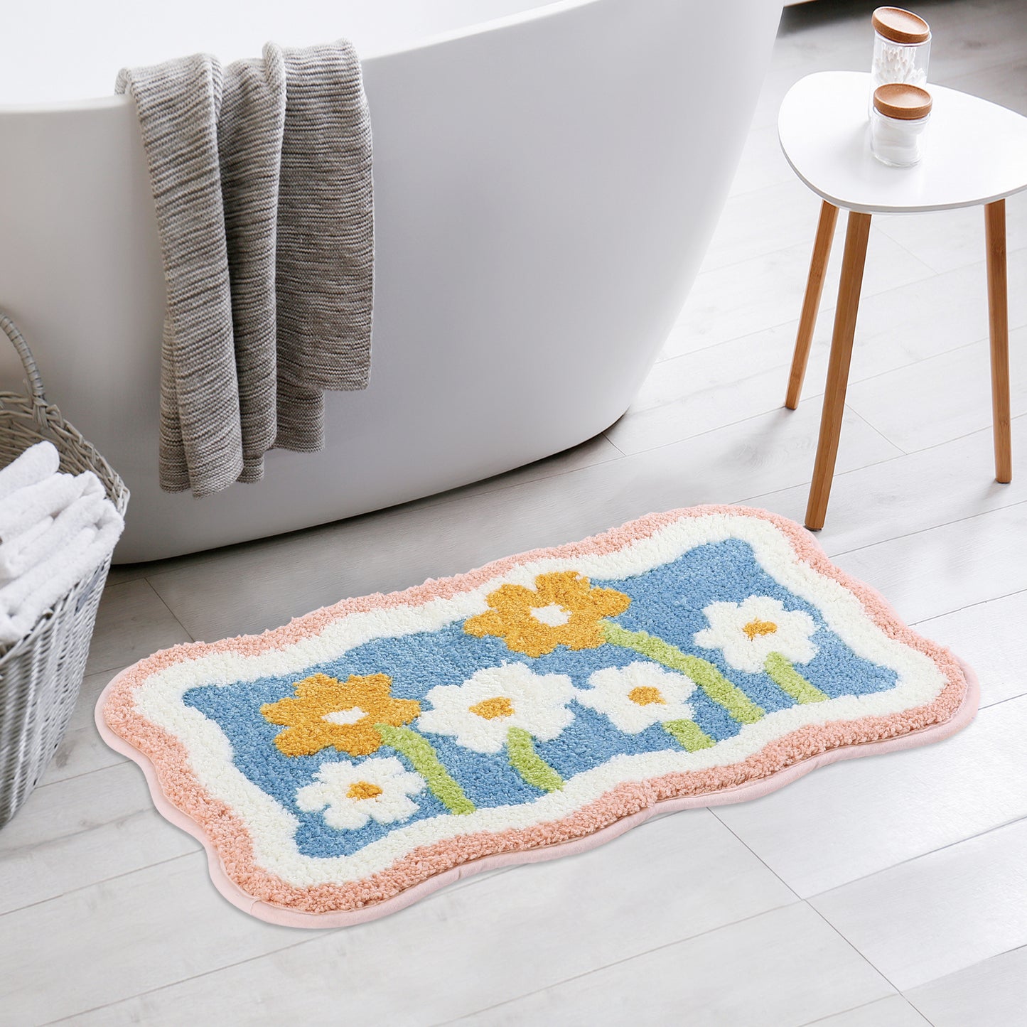 Bathroom Rugs Soft Plush & Fluffy Non Slip Extra Thick Microfiber Printing Bath Mats