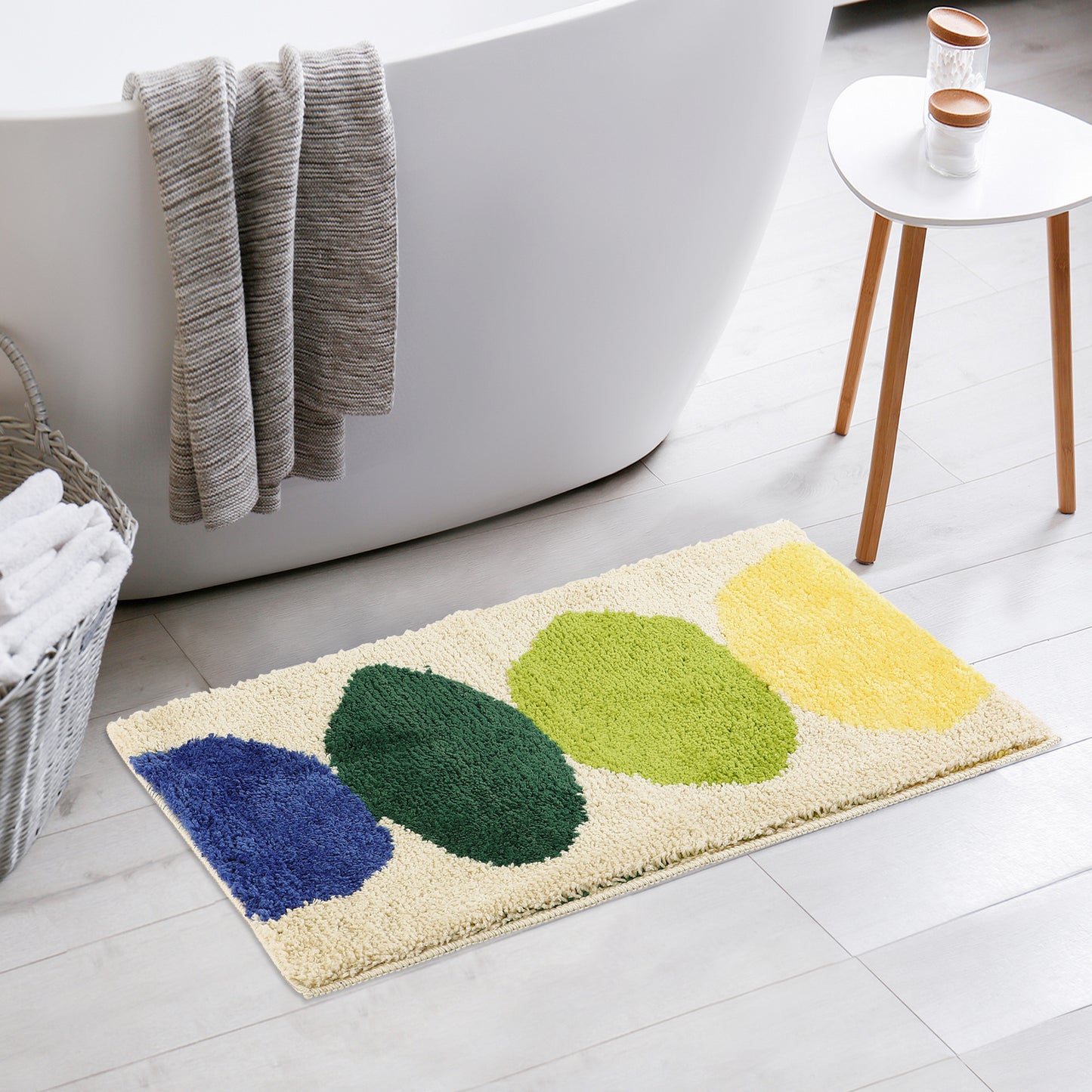 Bathroom Rugs, Soft Plush Non Slip Printing Quick Dry Reversible Microfiber Bath Mats